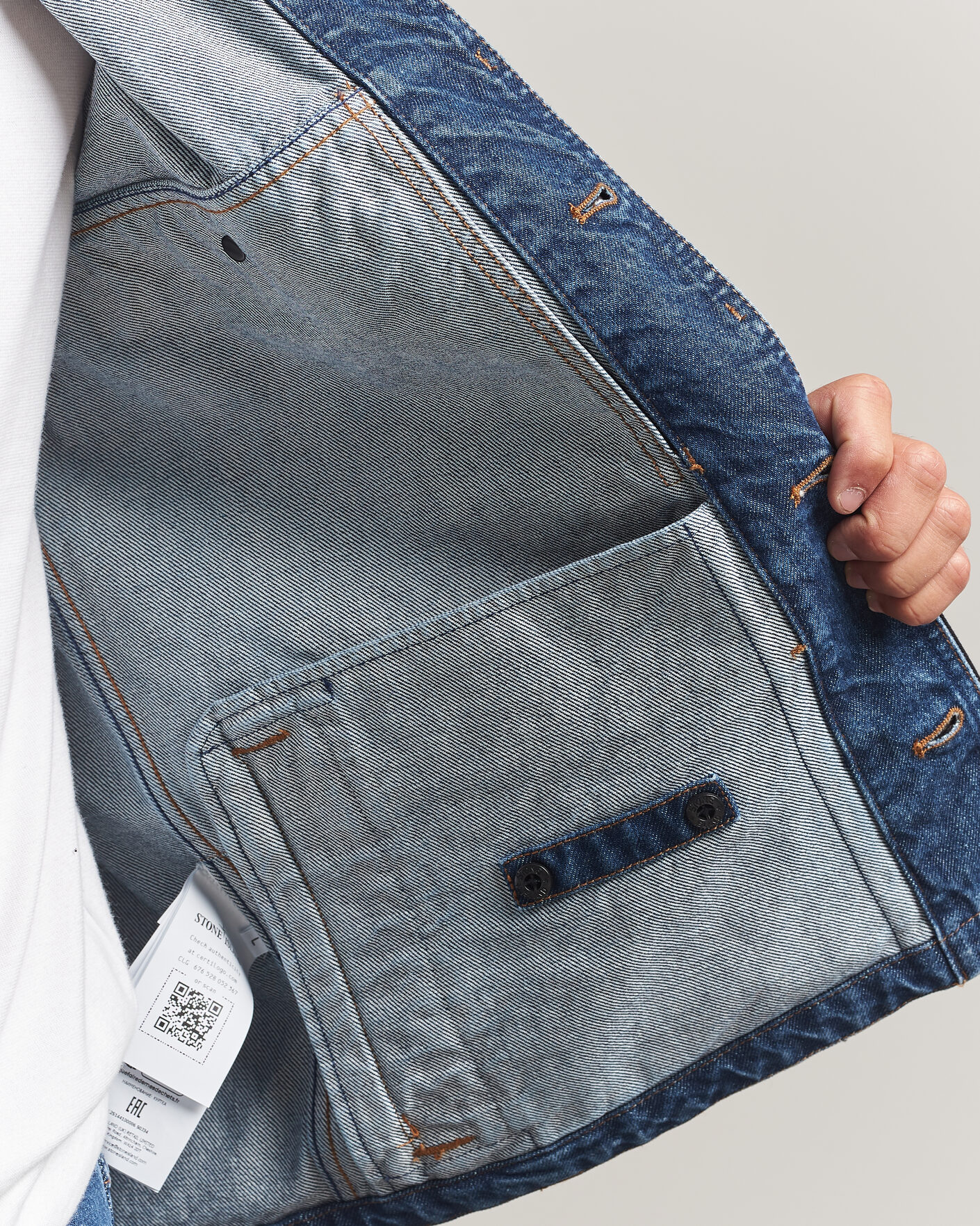 Uomini | Giacche | Stone Island | Indigo Denim Coach Jacket Blue Medium Wash