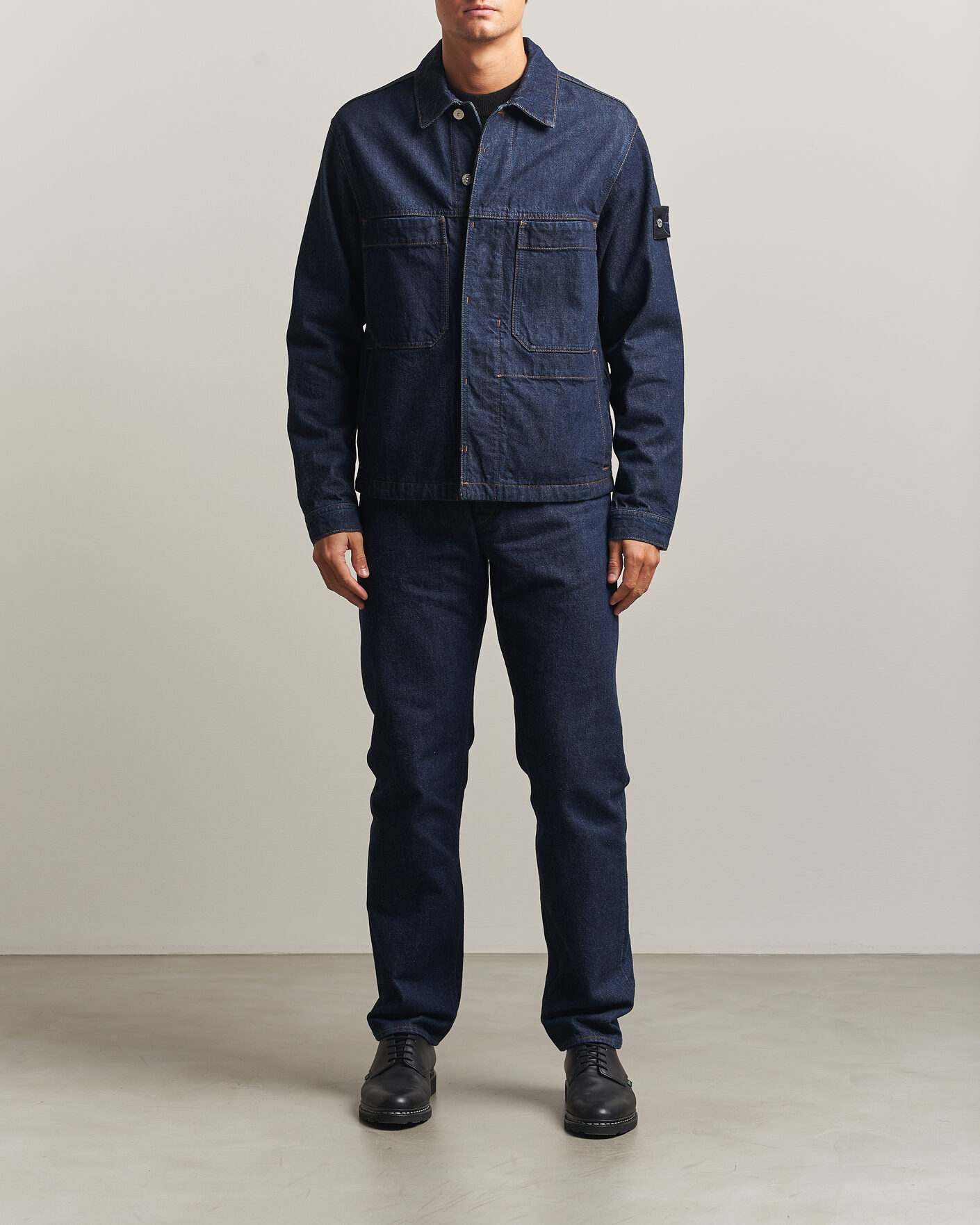 Uomini | Giacche | Stone Island | Indigo Denim Coach Jacket Blue Rinse