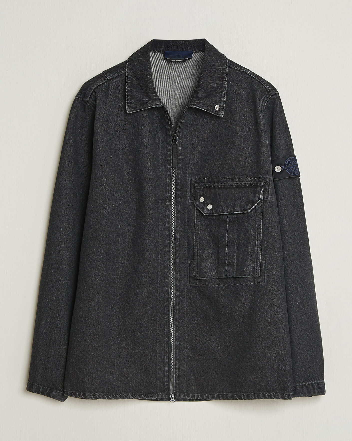Uomini | Camicie | Stone Island | Denim Overshirt Black Medium Wash