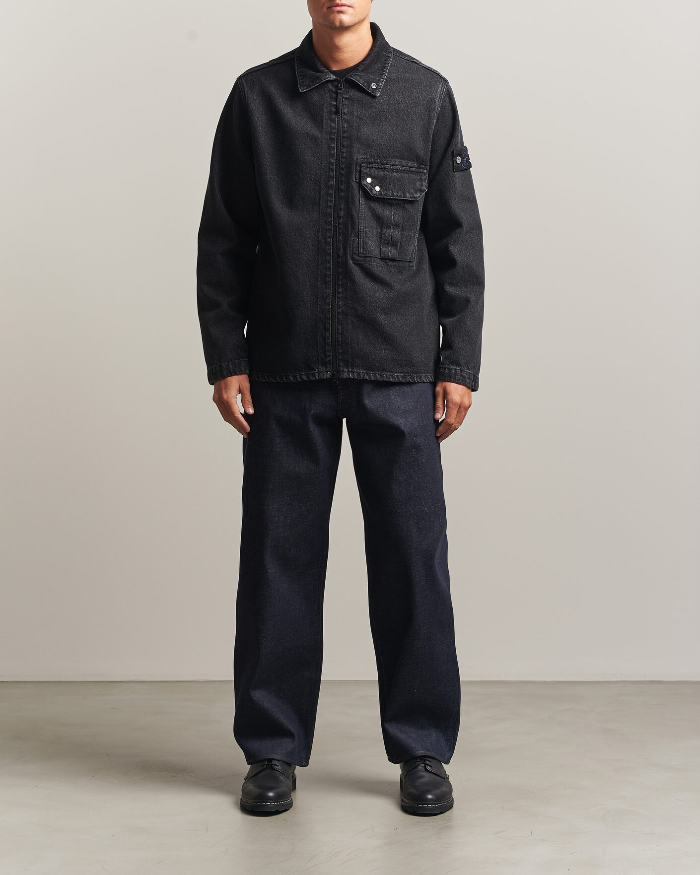 Uomini | Camicie | Stone Island | Denim Overshirt Black Medium Wash