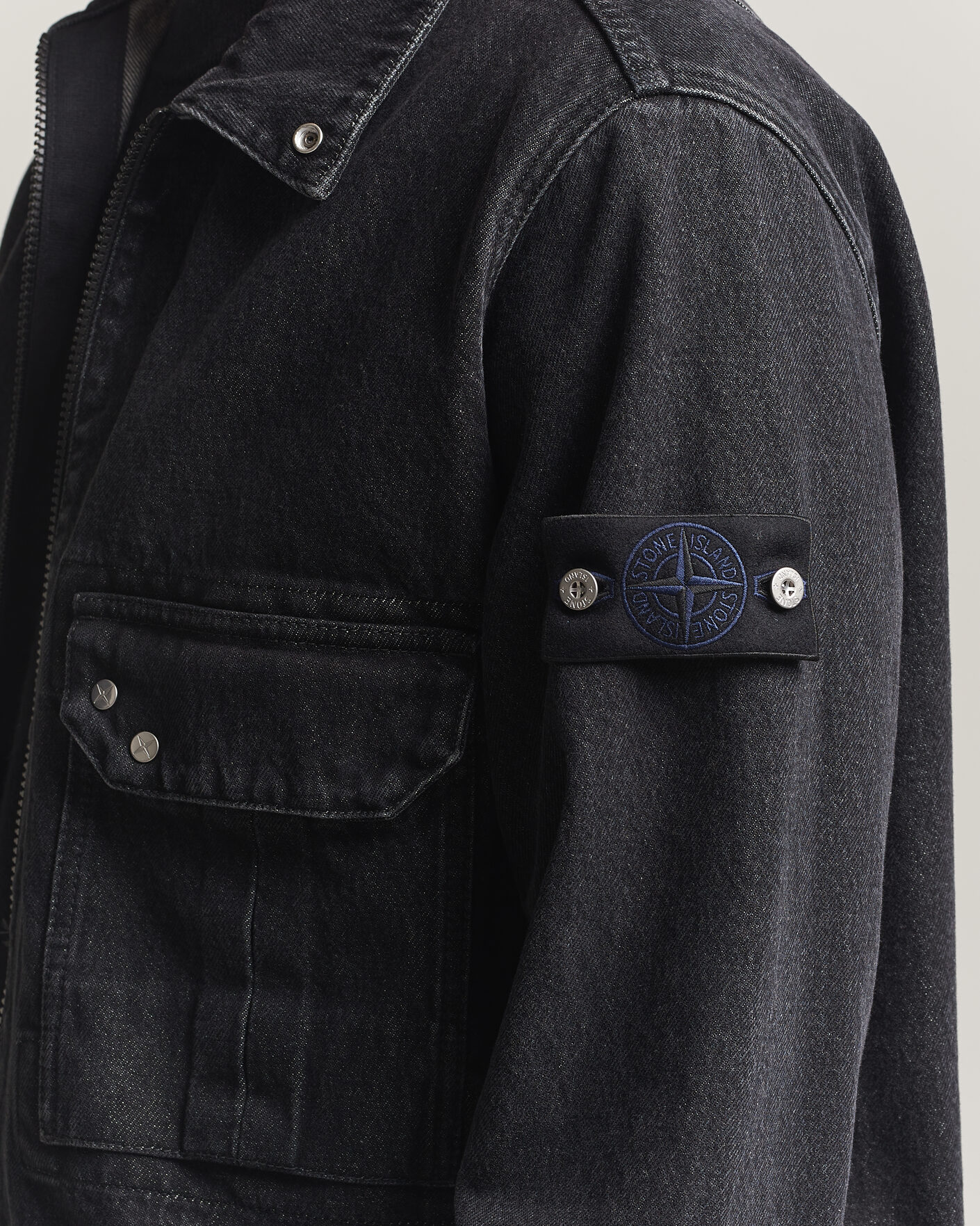 Uomini | Camicie | Stone Island | Denim Overshirt Black Medium Wash