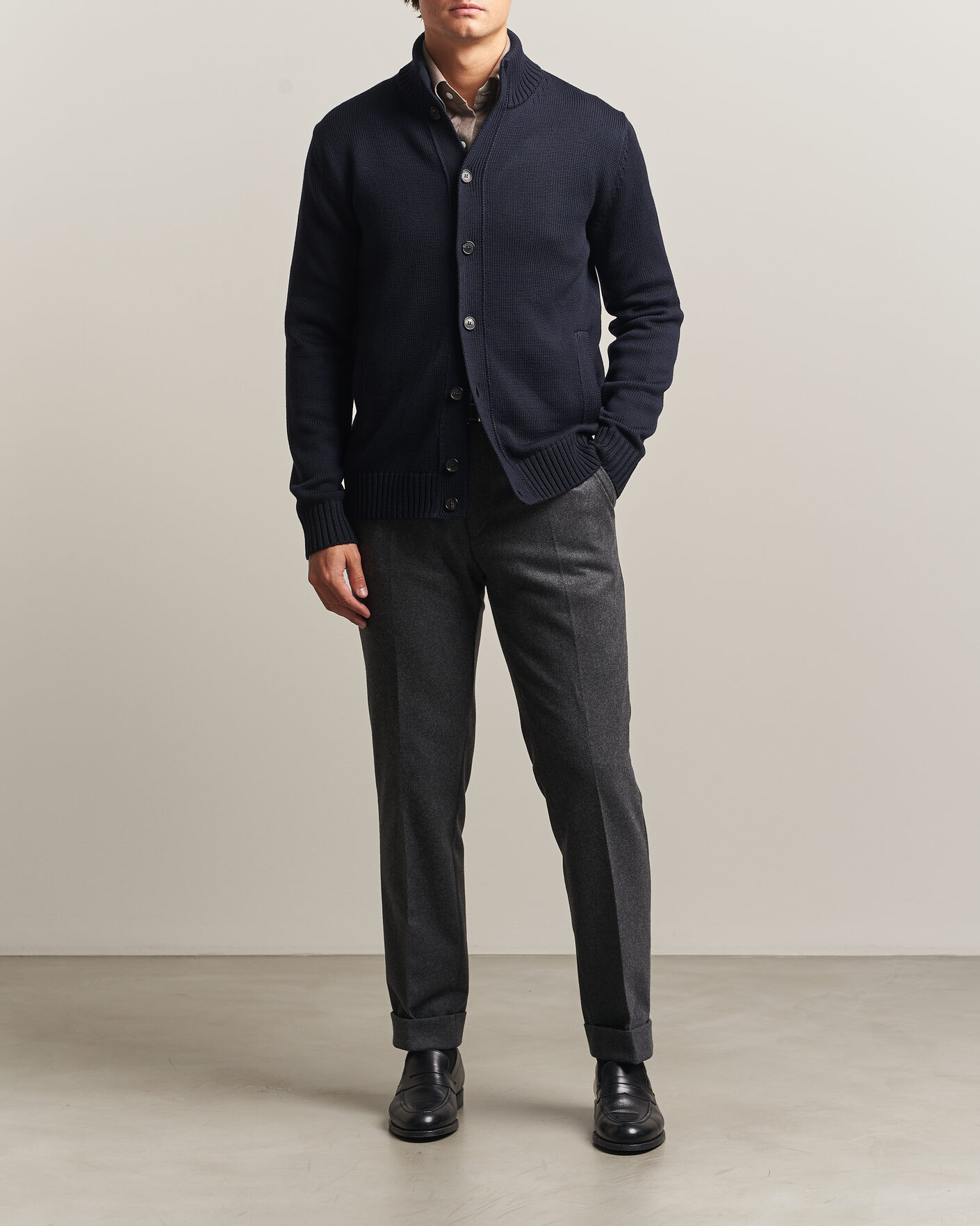 Uomini | Maglieria | Zanone | Virgin Merino Wool Chioto Navy