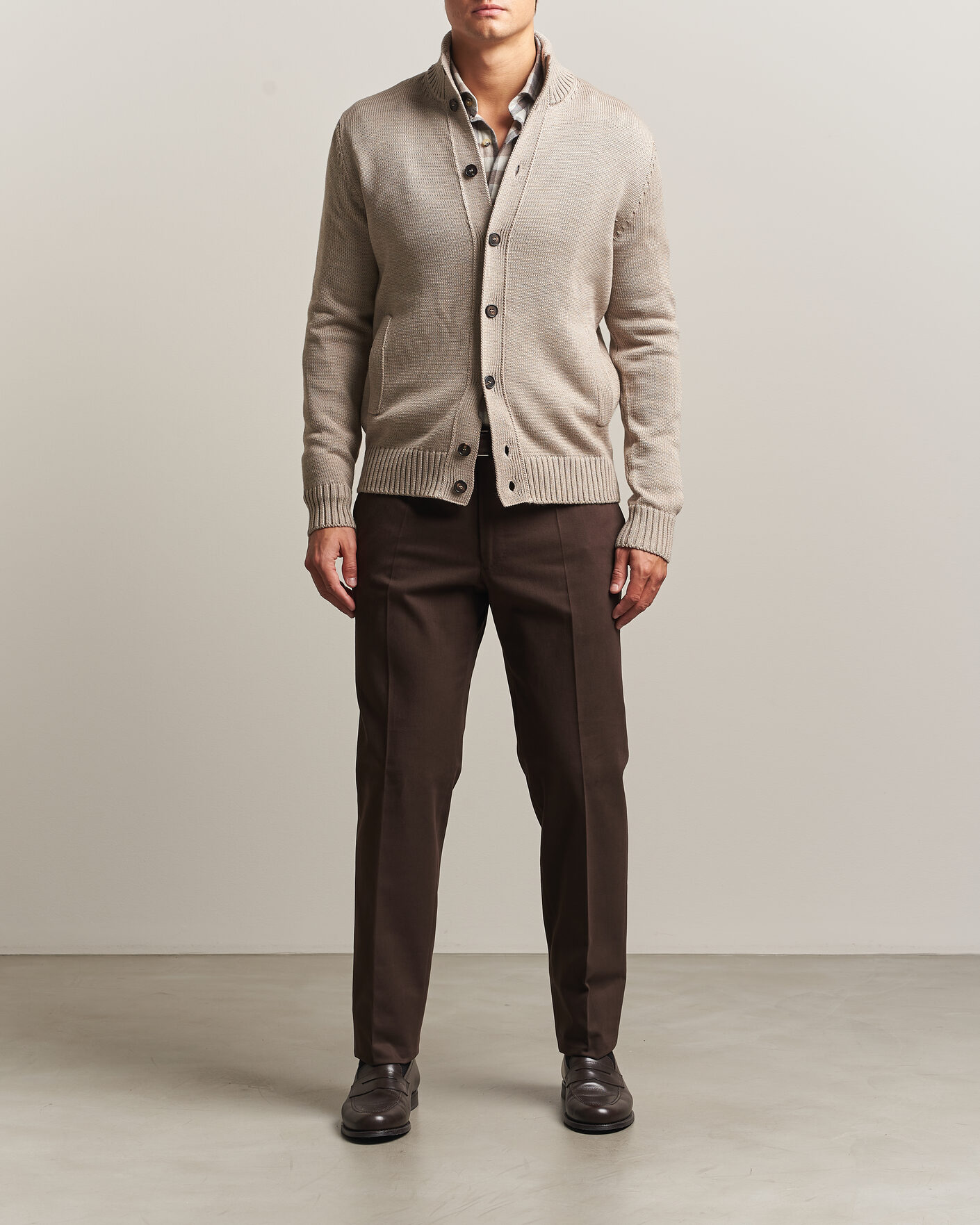 Uomini | Maglieria | Zanone | Virgin Merino Wool Chioto Beige