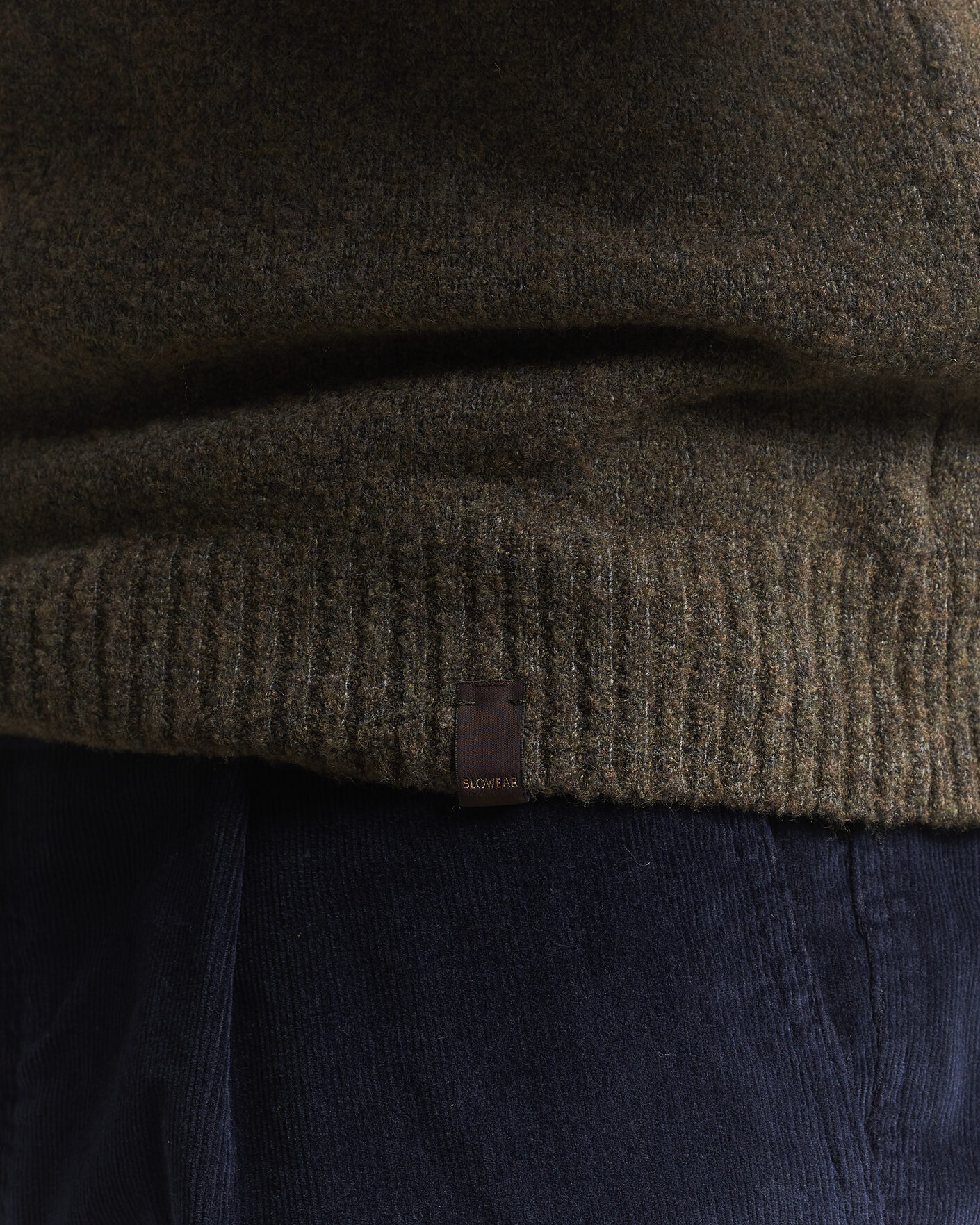 Uomini | Maglieria | Zanone | Wool Boucle Crew Neck Forest Green