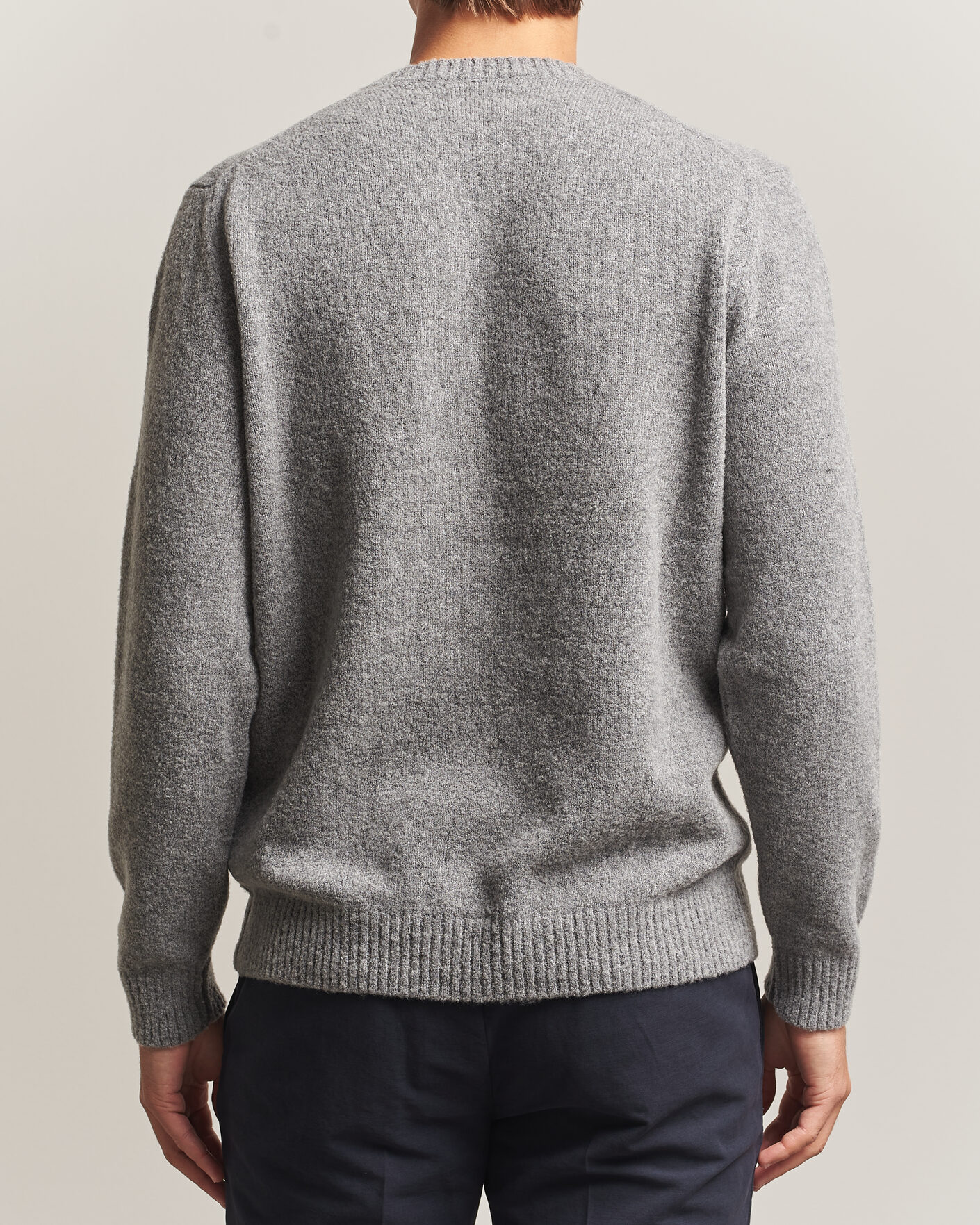 Uomini | Maglieria | Zanone | Wool Boucle Crew Neck Grey Melange