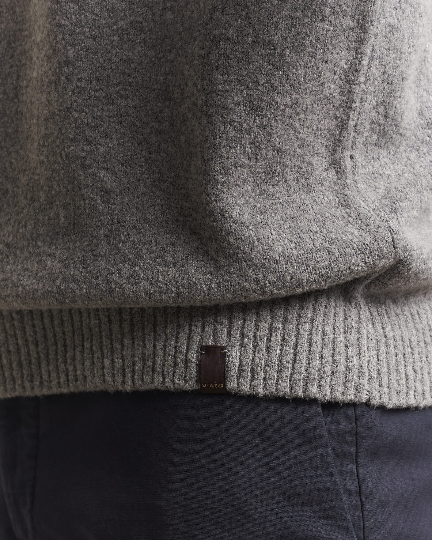 Uomini | Maglieria | Zanone | Wool Boucle Crew Neck Grey Melange