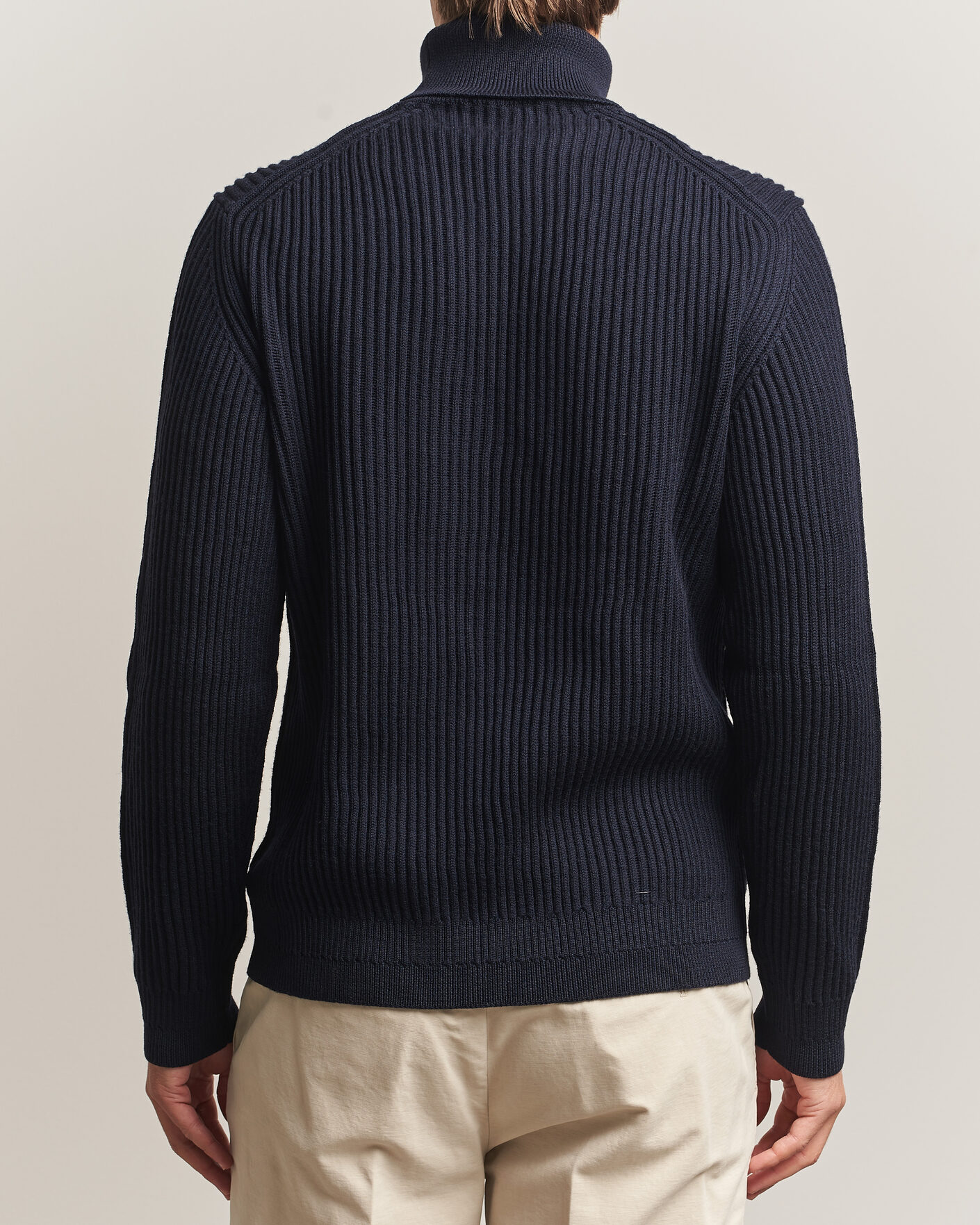 Uomini | Maglieria | Zanone | Fishermans Rib Rollneck Navy