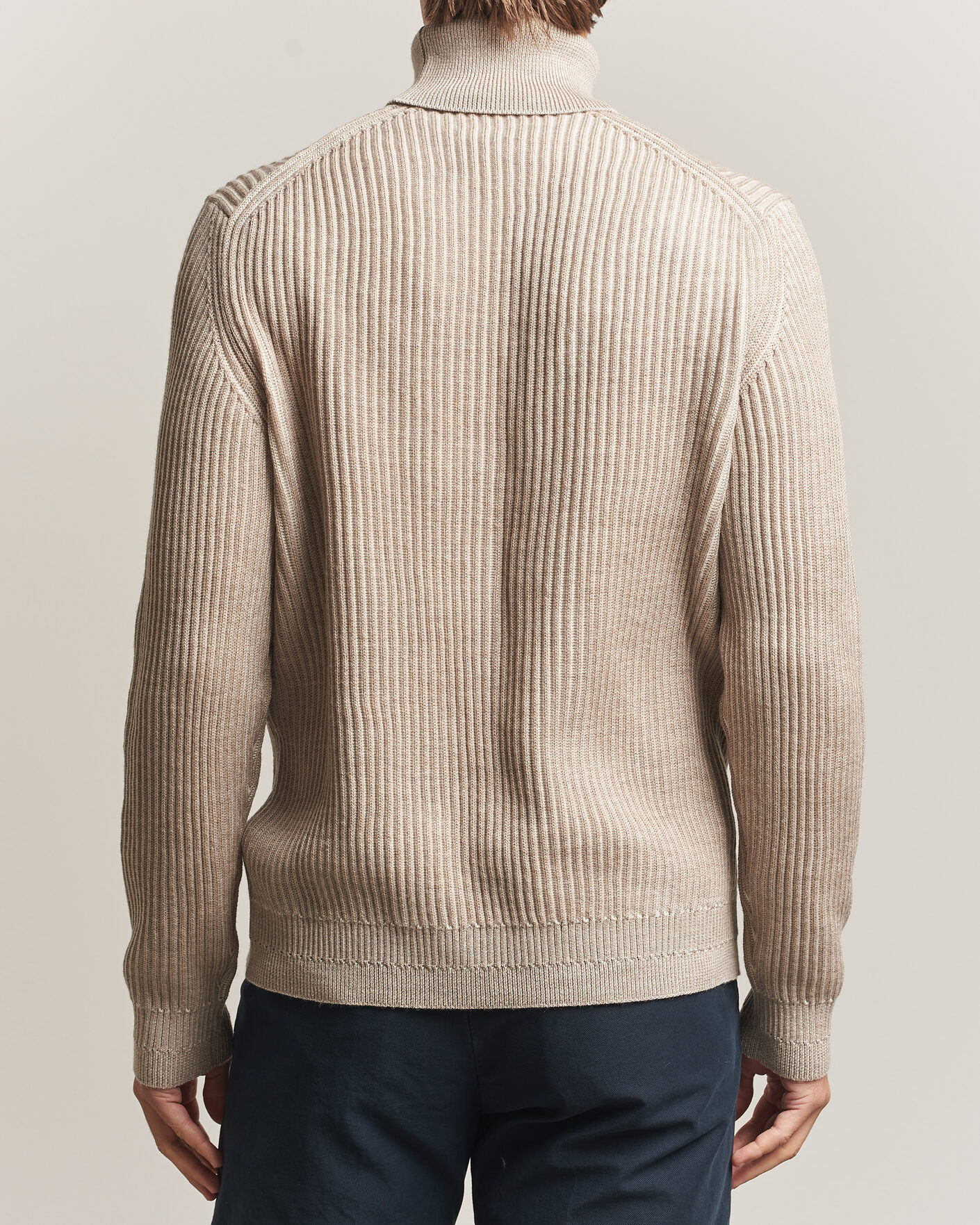Uomini | Maglieria | Zanone | Fishermans Rib Rollneck Beige