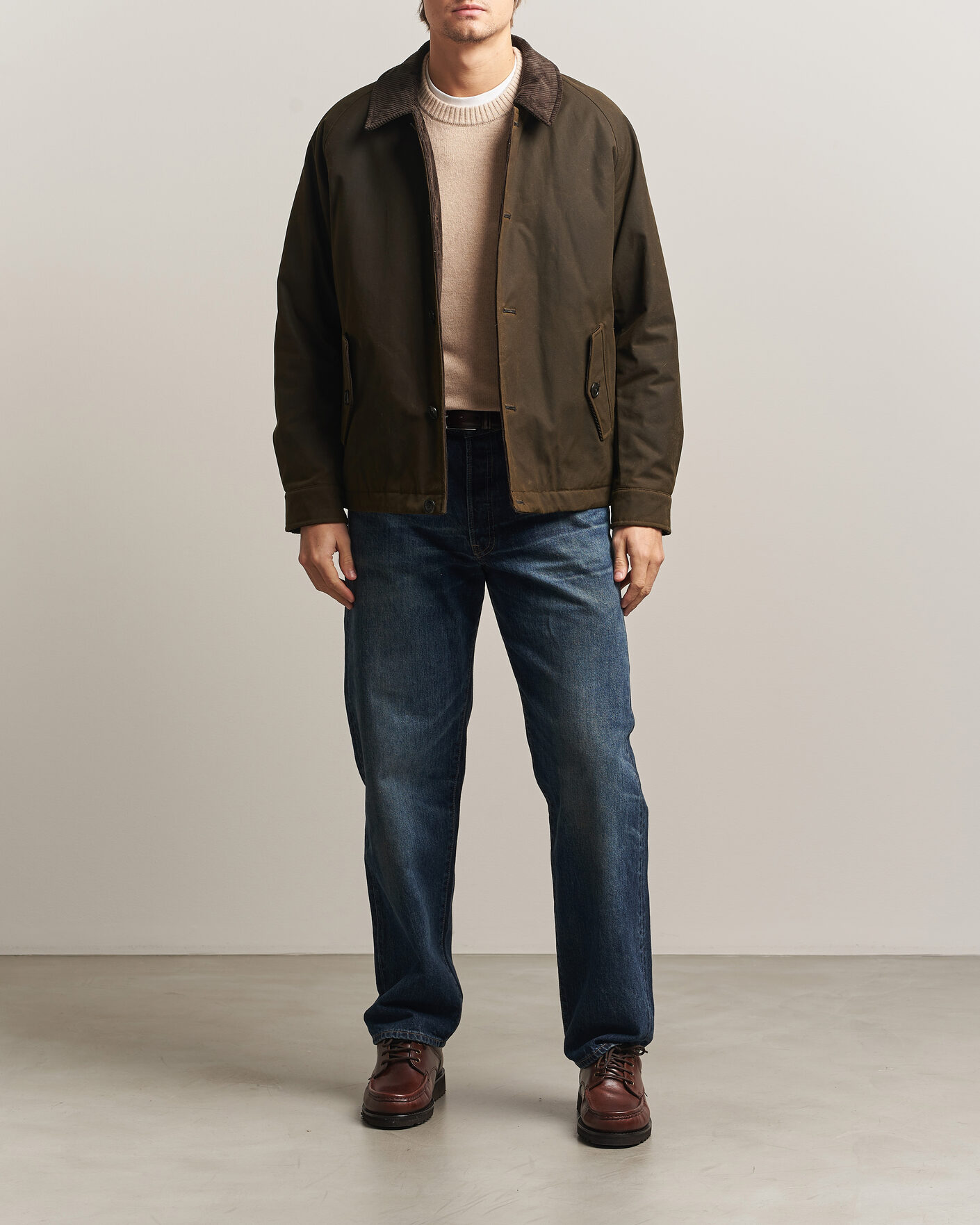 Uomini | Giacche | Baracuta | Waxed Sherling Lined Deck Jacket Deep Moss