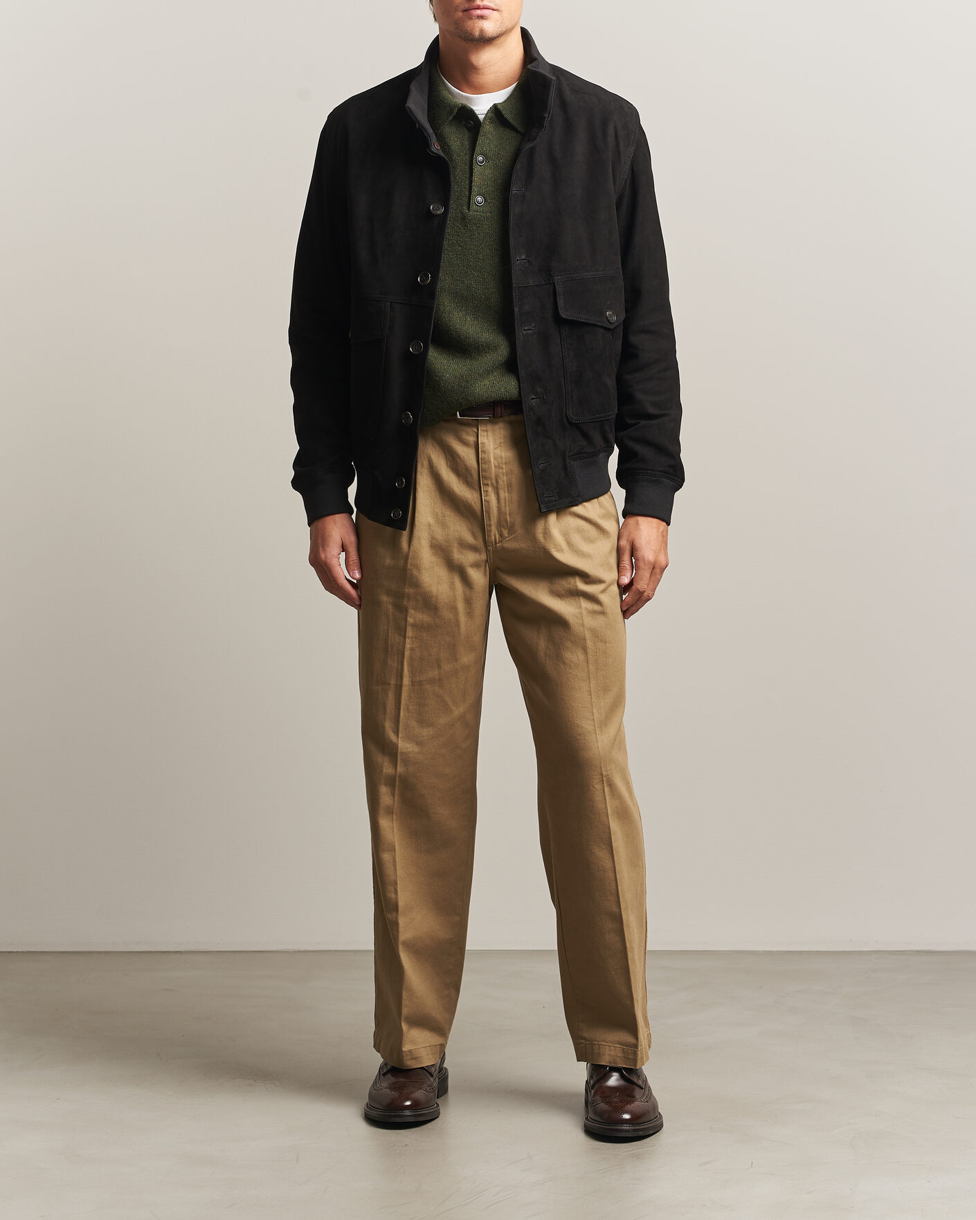Uomini | Giacche | Baracuta | Suede Blouson Jacket Black