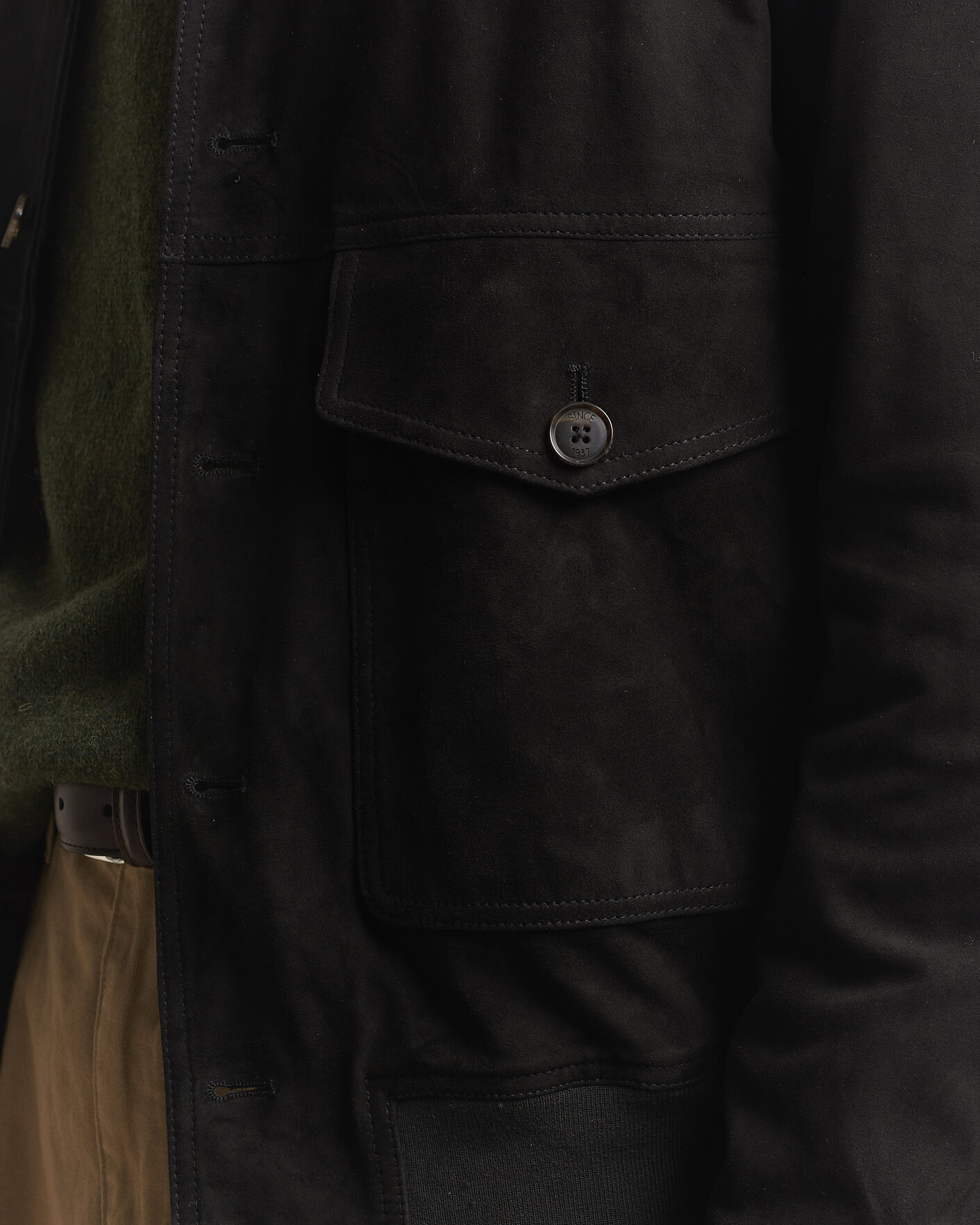 Uomini | Giacche | Baracuta | Suede Blouson Jacket Black