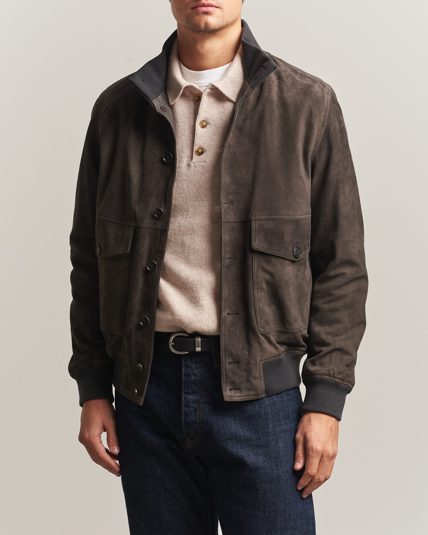Uomini | Giacche | Baracuta | Suede Blouson Jacket December Sky