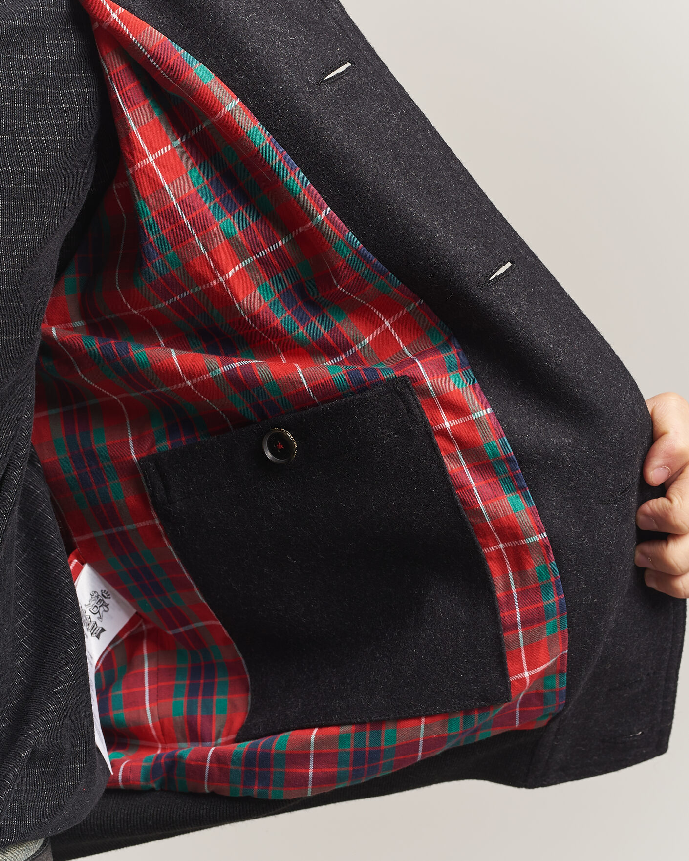 Uomini | Giacche | Baracuta | Melton Wool Blouson Jacket Charcoal