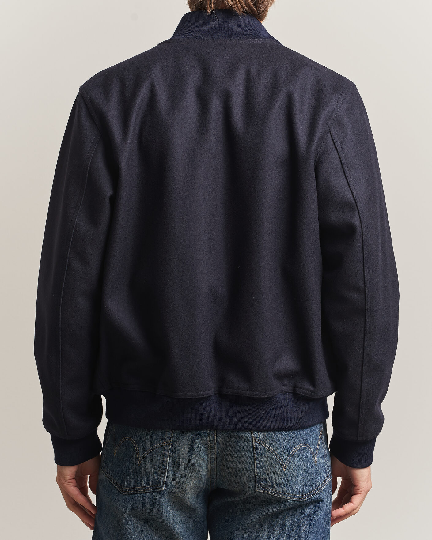 Uomini | Giacche | Baracuta | Melton Wool Blouson Jacket Deep Blue