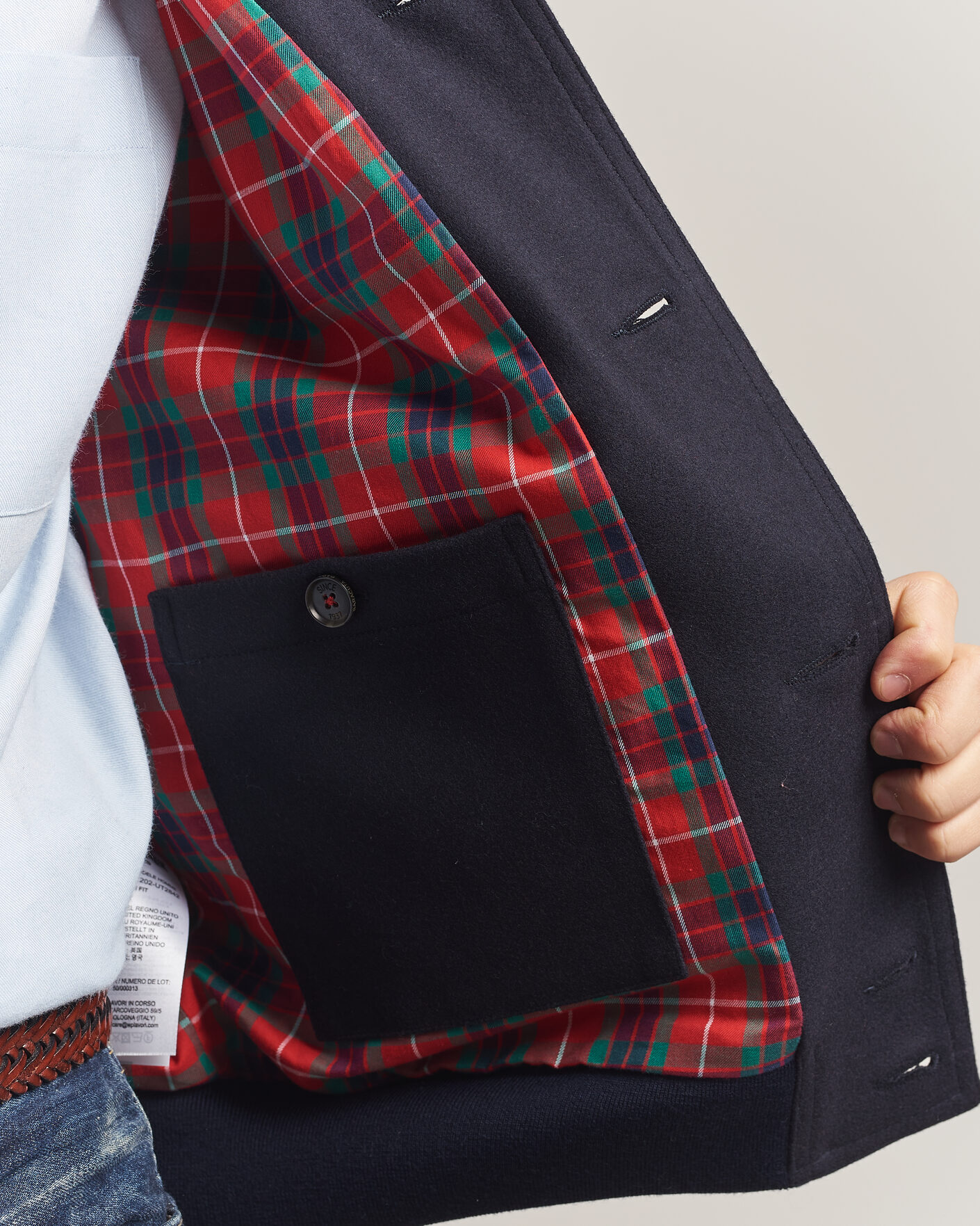 Uomini | Giacche | Baracuta | Melton Wool Blouson Jacket Deep Blue