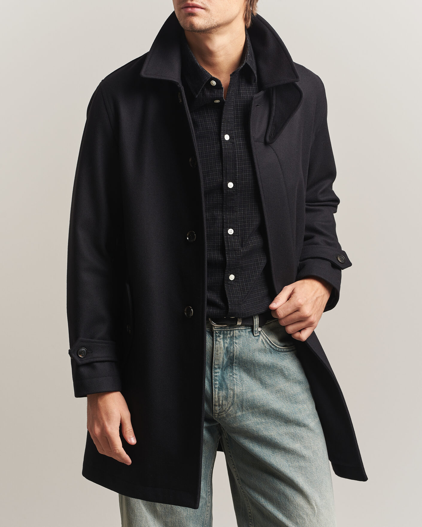 Uomini | Giacche | Baracuta | G10 Melton Wool Coat Black