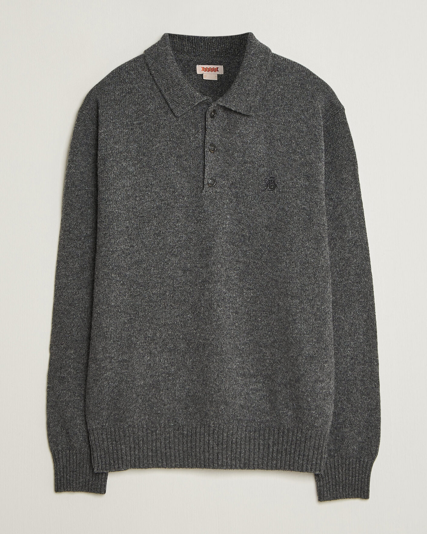 Uomini | Maglieria | Baracuta | Shetland Polo Mid Grey