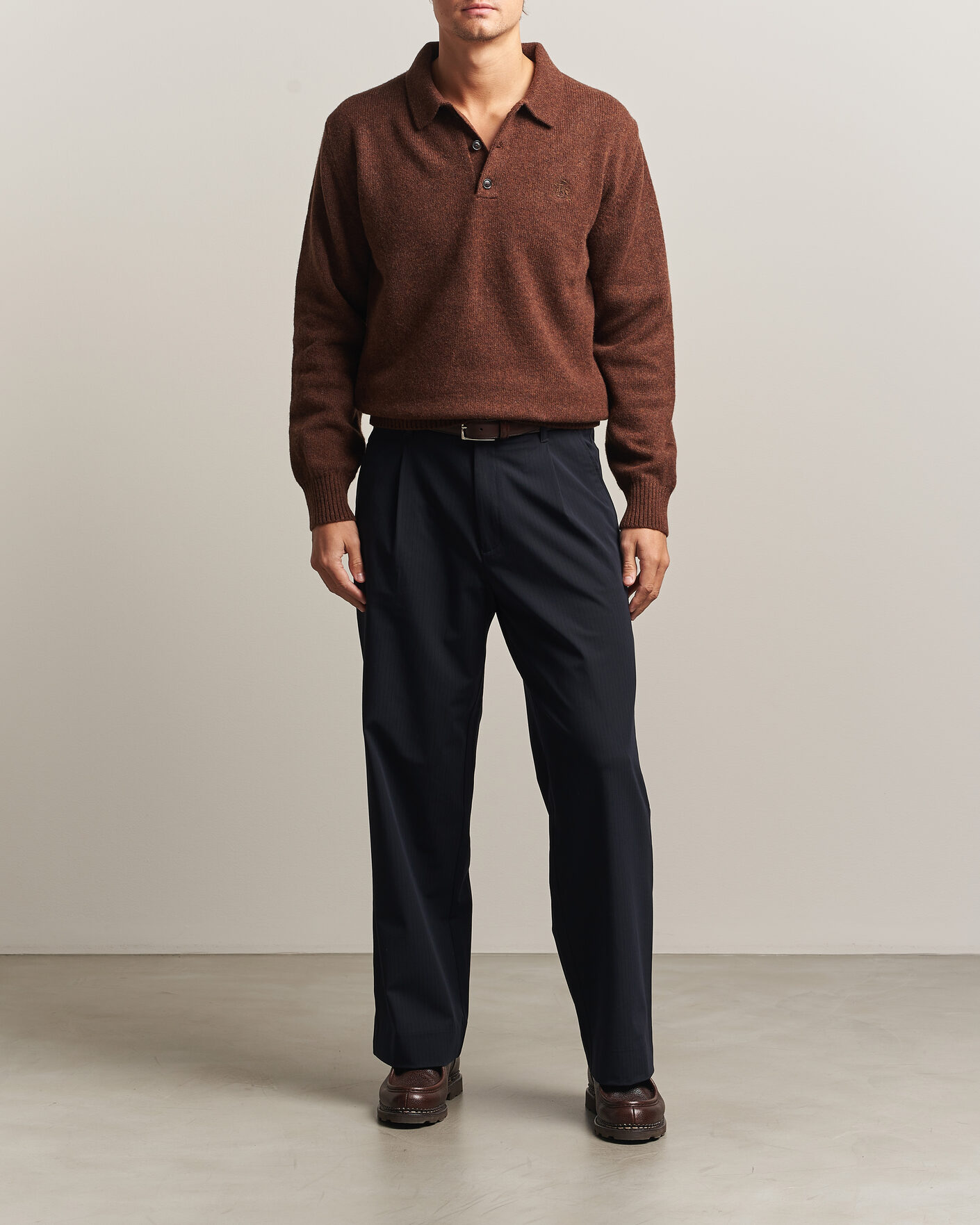 Uomini | Maglieria | Baracuta | Shetland Polo Slate Black
