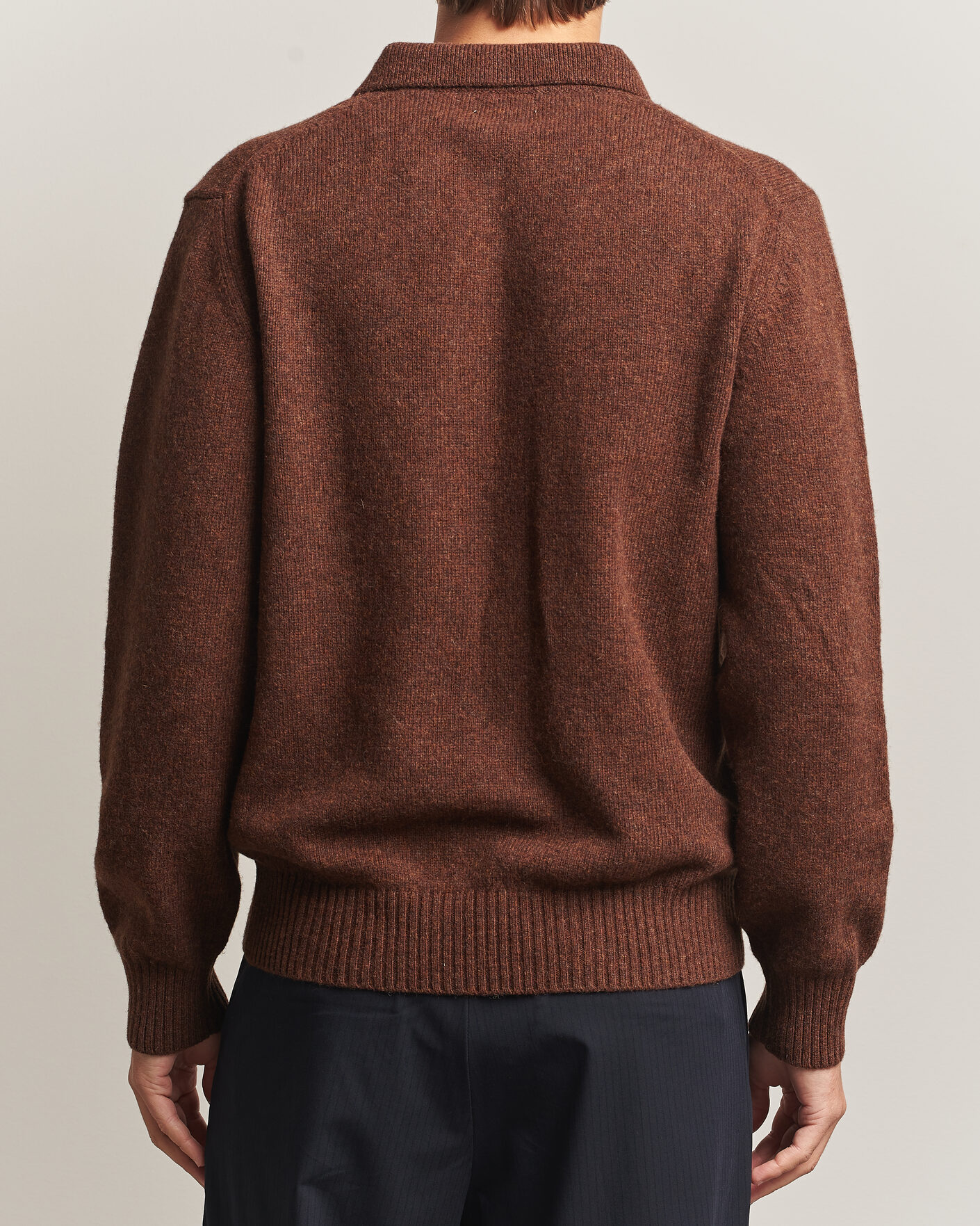 Uomini | Maglieria | Baracuta | Shetland Polo Slate Black