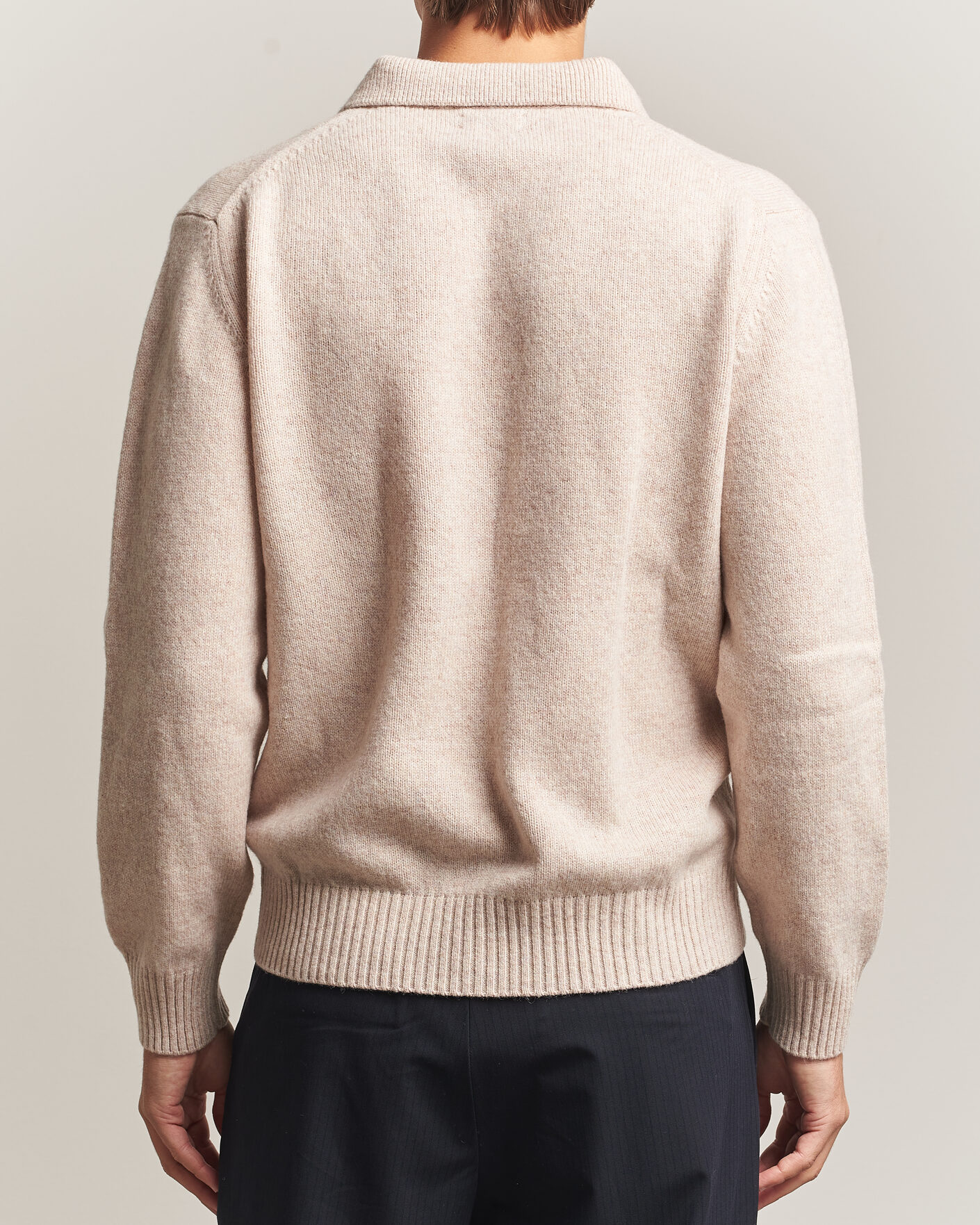 Uomini | Maglieria | Baracuta | Shetland Polo Antique White