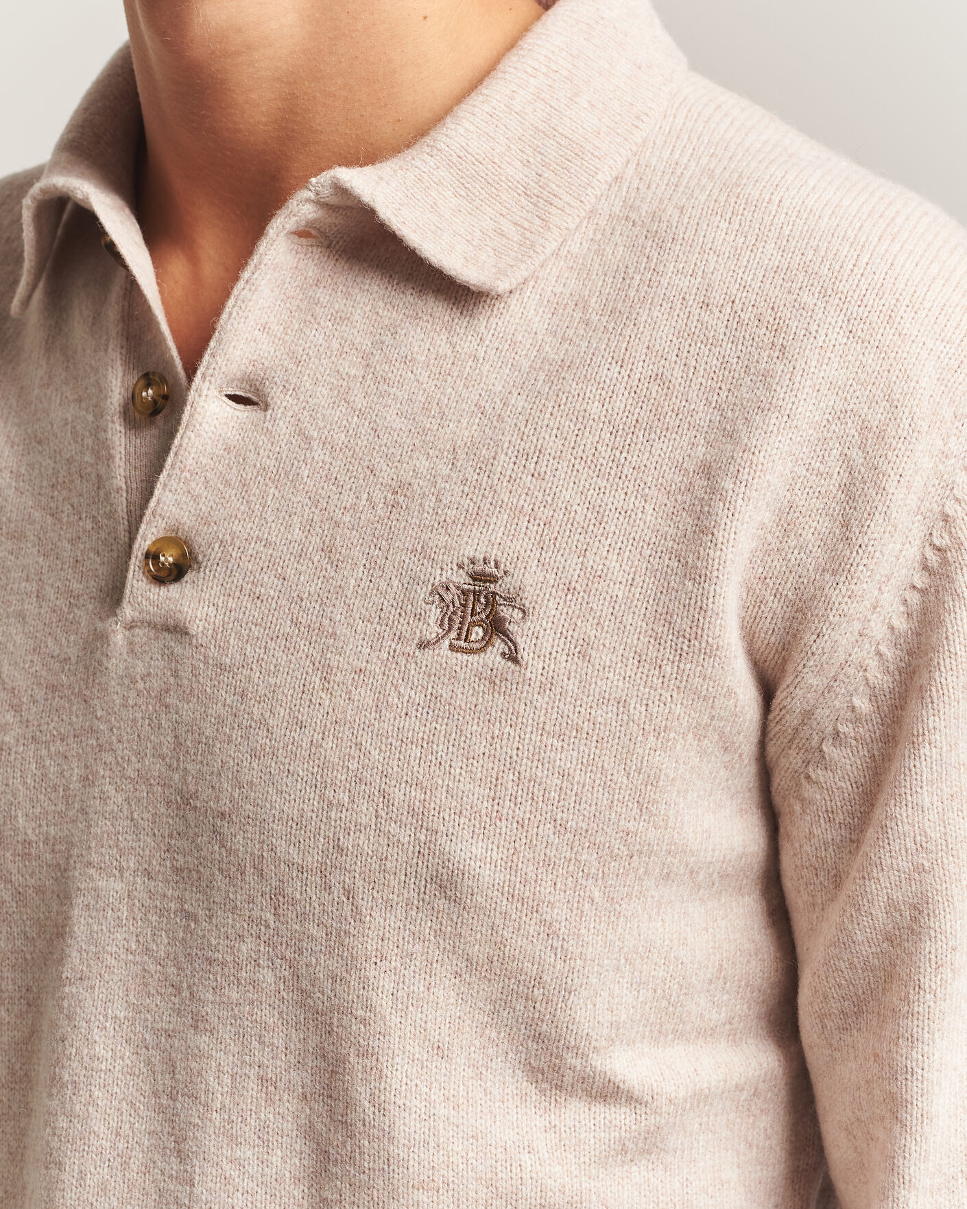 Uomini | Maglieria | Baracuta | Shetland Polo Antique White