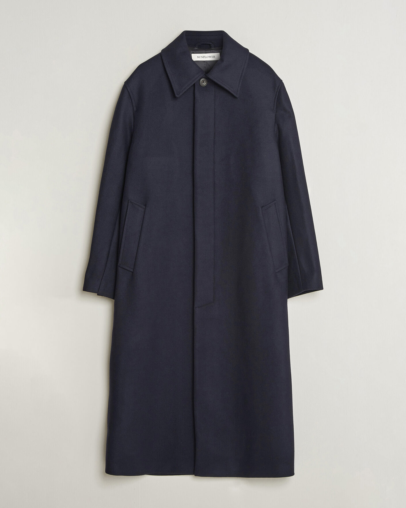 Uomini | Giacche | Sunflower | Wool Blend Winter Coat Navy