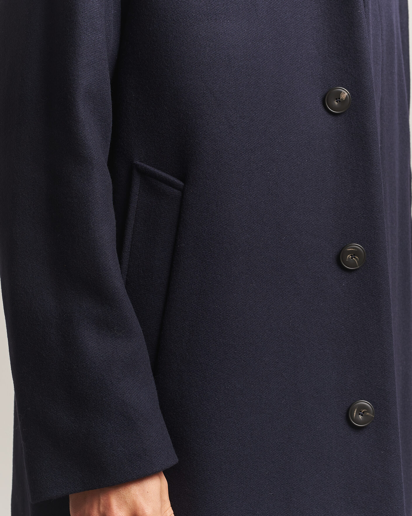 Uomini | Giacche | Sunflower | Wool Blend Winter Coat Navy