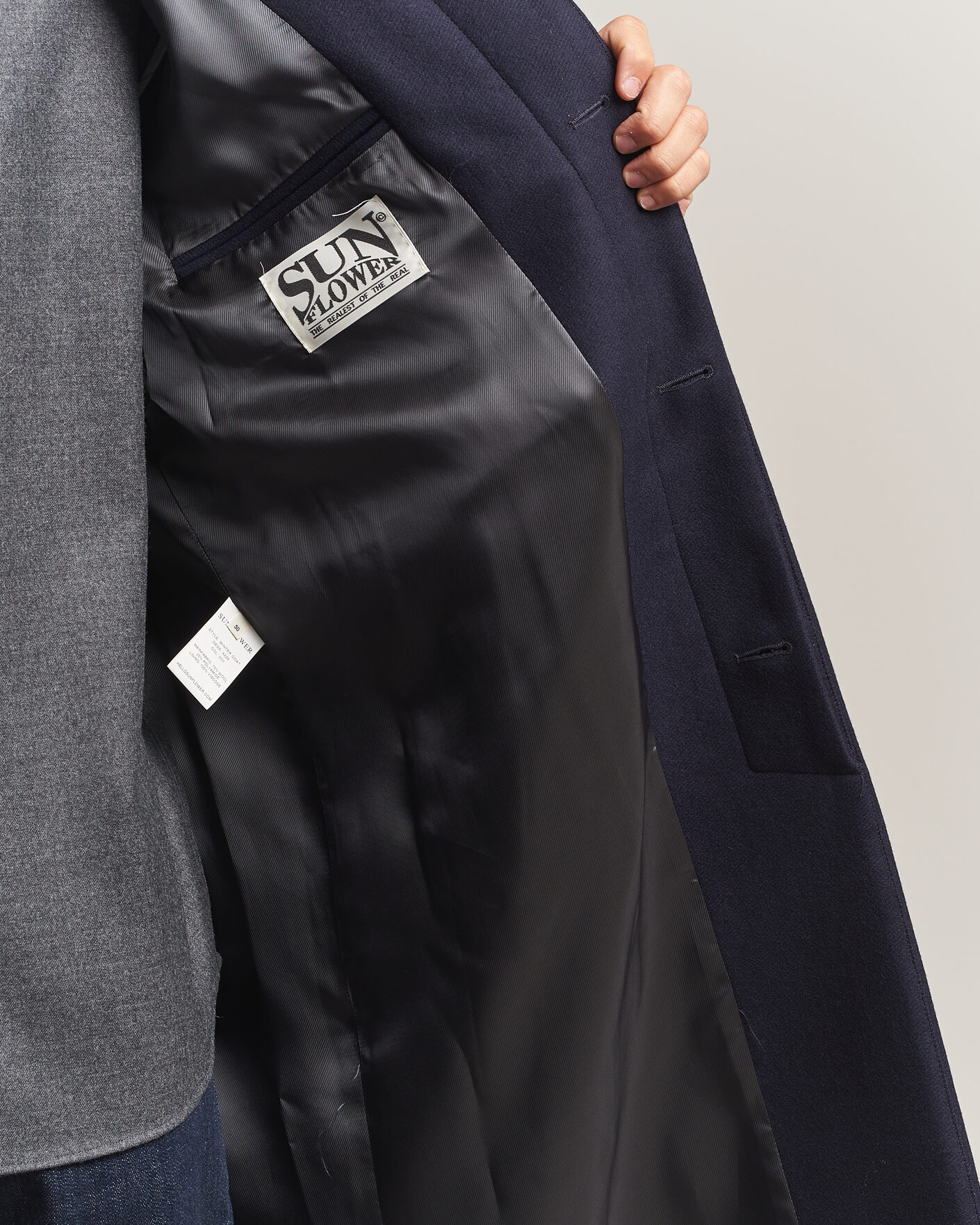 Uomini | Giacche | Sunflower | Wool Blend Winter Coat Navy