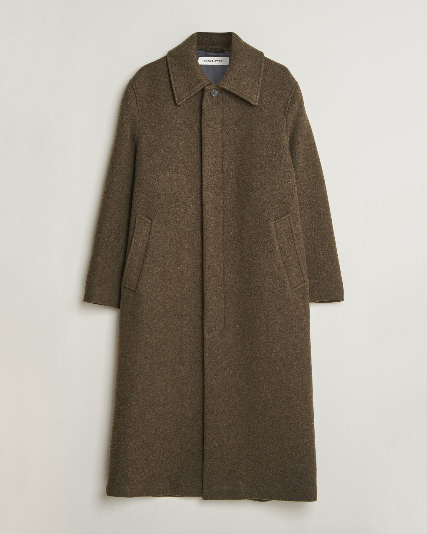 Uomini | Giacche | Sunflower | Wool Blend Winter Coat Green Moss