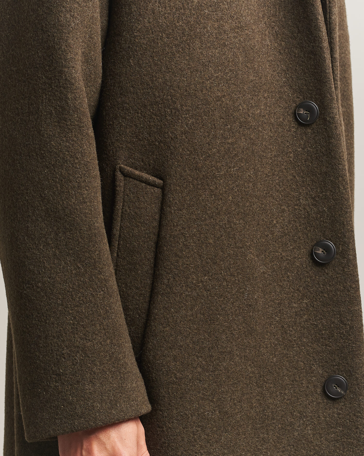 Uomini | Giacche | Sunflower | Wool Blend Winter Coat Green Moss