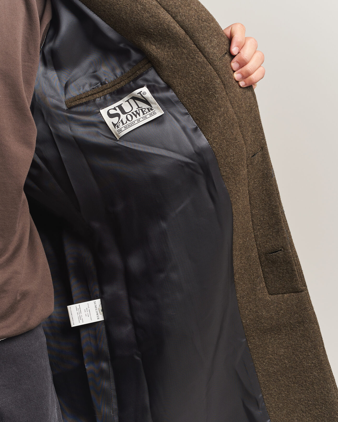 Uomini | Giacche | Sunflower | Wool Blend Winter Coat Green Moss