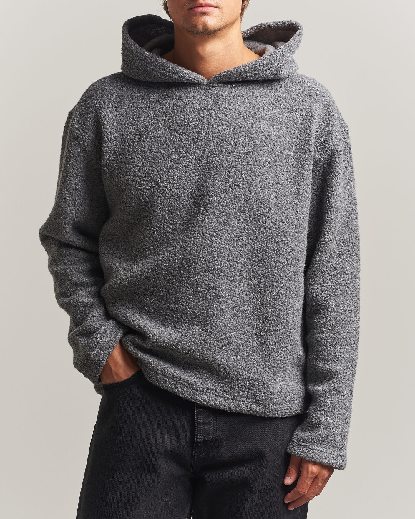 Uomini | Maglieria | Sunflower | Wool Hoodie Grey Melange