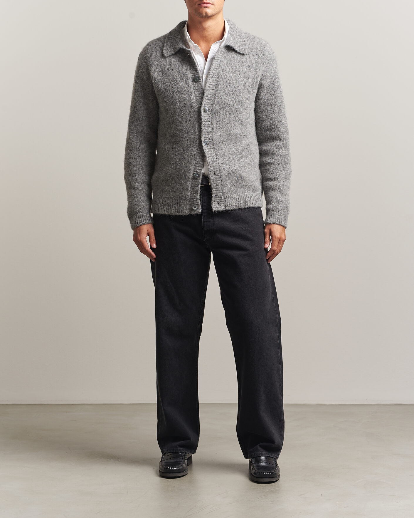 Uomini | Maglieria | Sunflower | Alpacka Cardigan Grey Melange