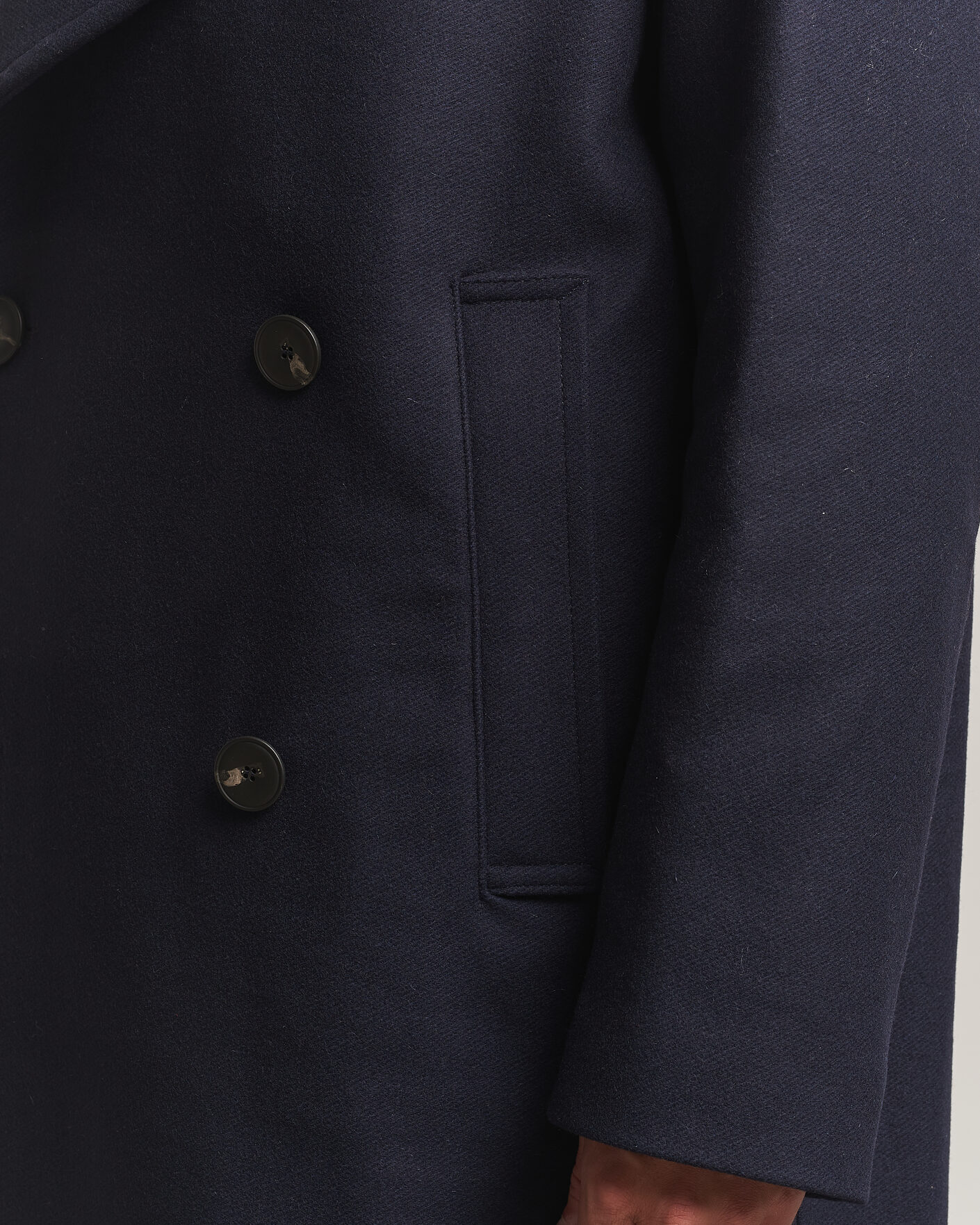 Uomini | Giacche | Sunflower | Double Breasted Wool Blend Coat Navy