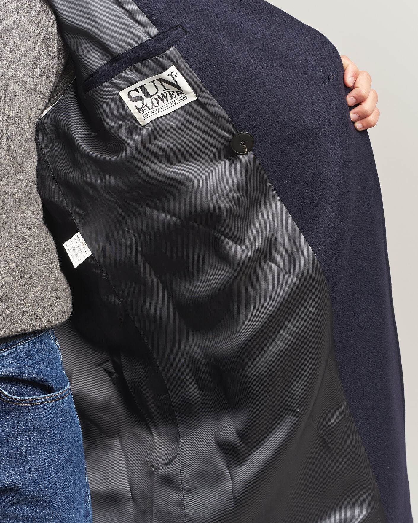 Uomini | Giacche | Sunflower | Double Breasted Wool Blend Coat Navy
