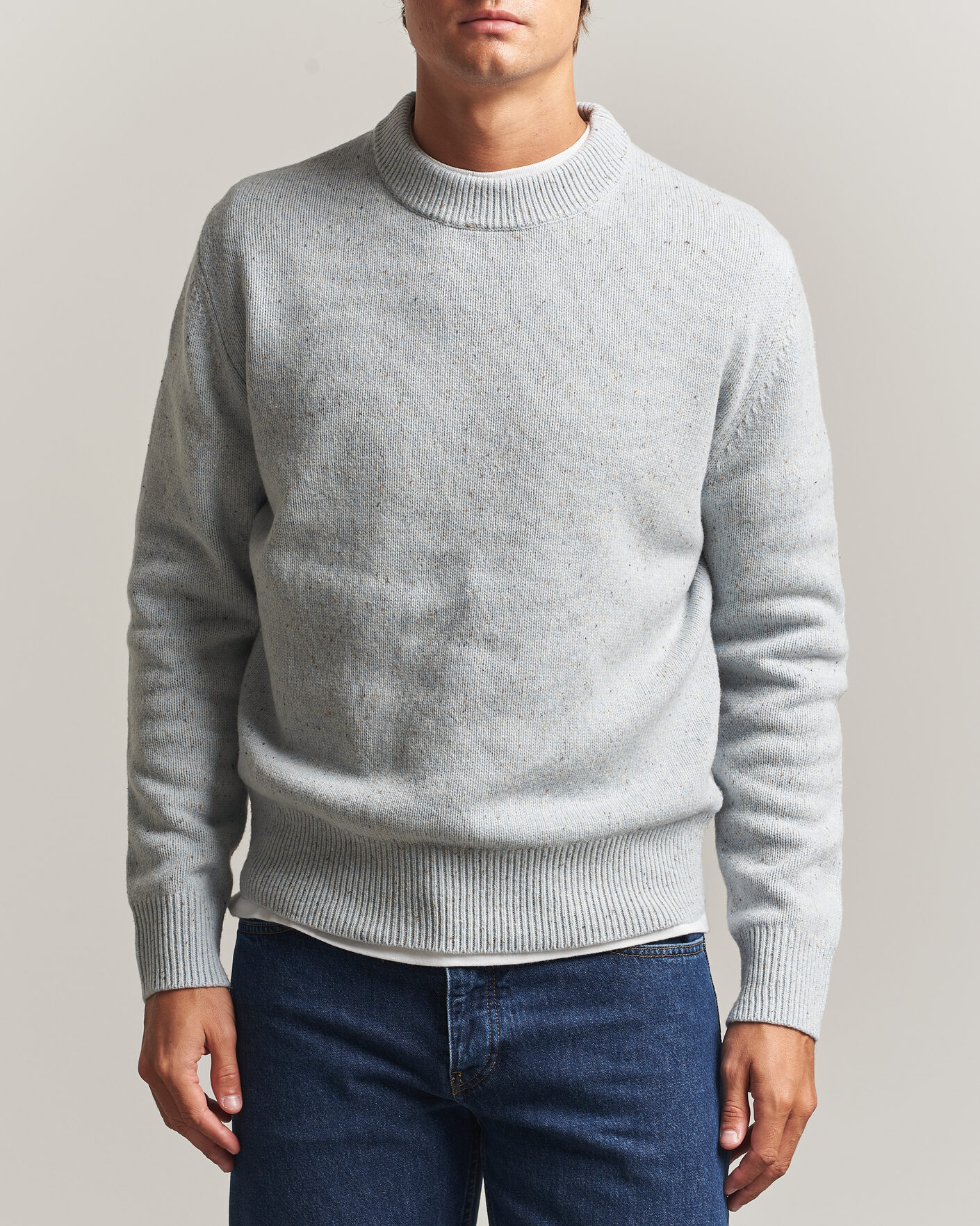 Uomini | Maglieria | Sunflower | Moon Donegal Sweater Light Blue
