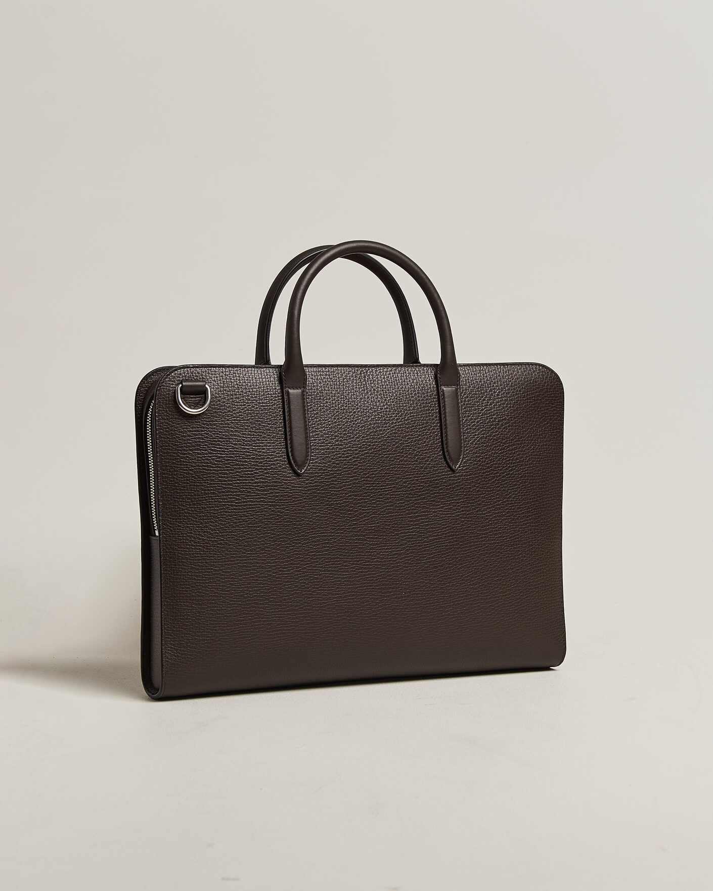 Uomini | Borse | Smythson | Ludlow Ultra Slim Briefcase With Zip Front Dark Brown