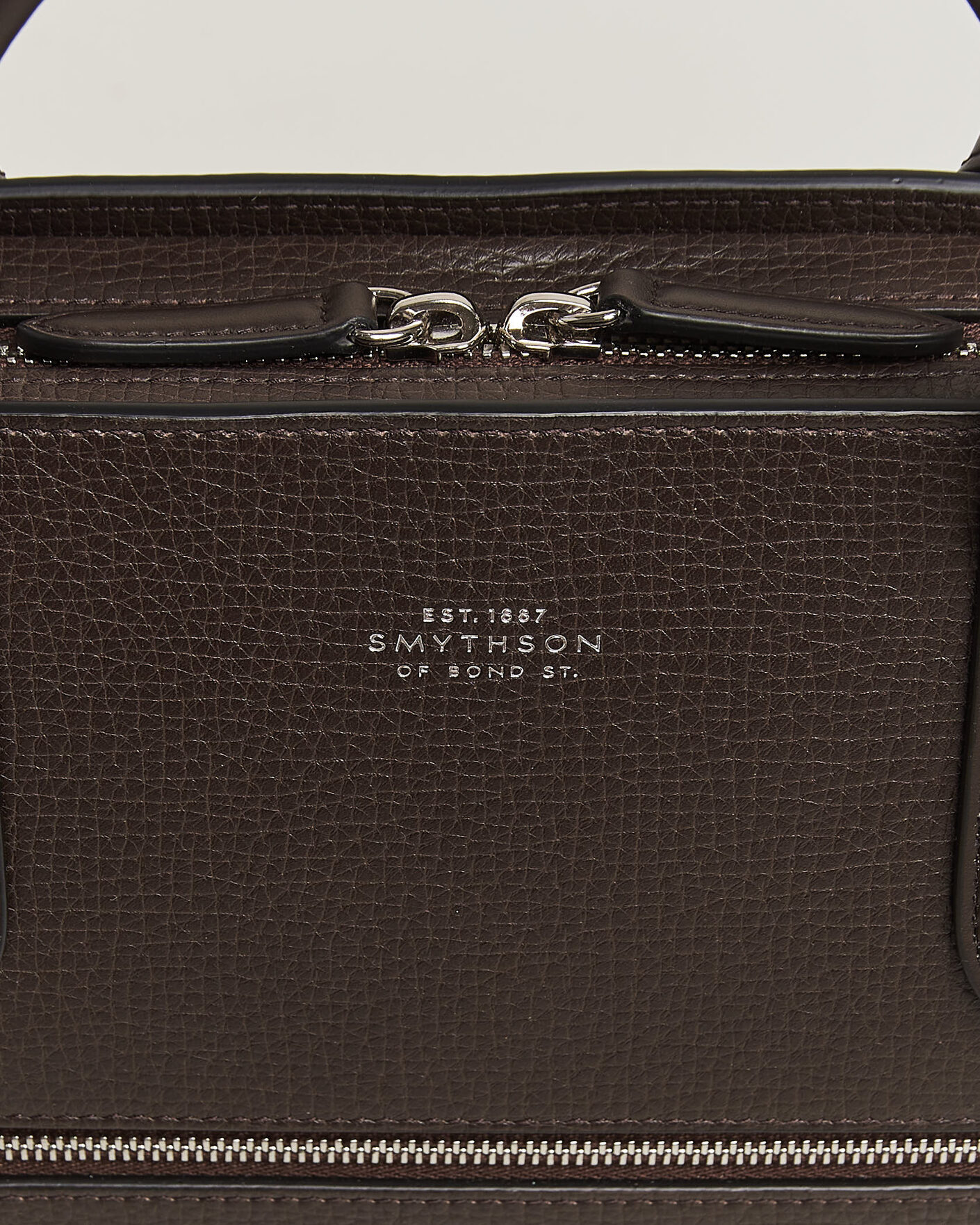 Uomini | Borse | Smythson | Ludlow Ultra Slim Briefcase With Zip Front Dark Brown