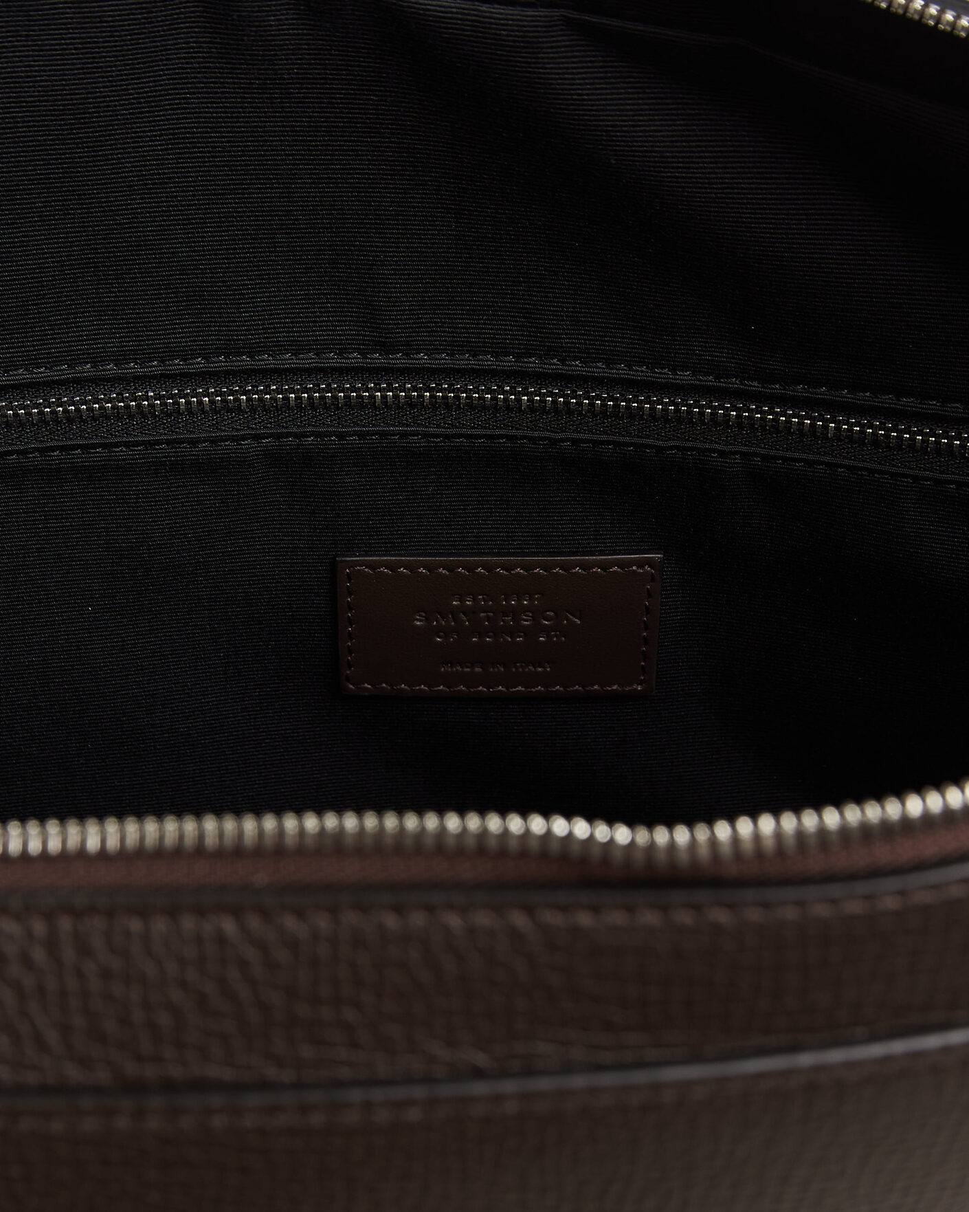 Uomini | Borse | Smythson | Ludlow Slim Briefcase With Zip Front Dark Brown