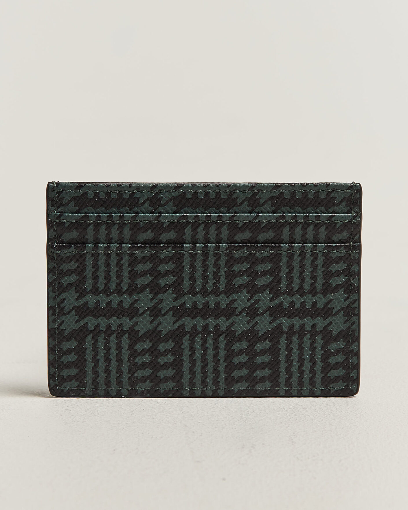 Uomini | Portafogli | Smythson | Panama Tweed Flat Cardholder Slate Green