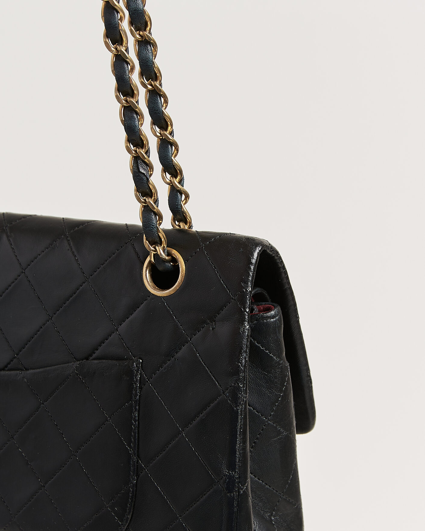 Uomini | Pre-Owned & Vintage Bags | Chanel Pre-Owned | Classic Medium Double Flap Bag Lambskin Black