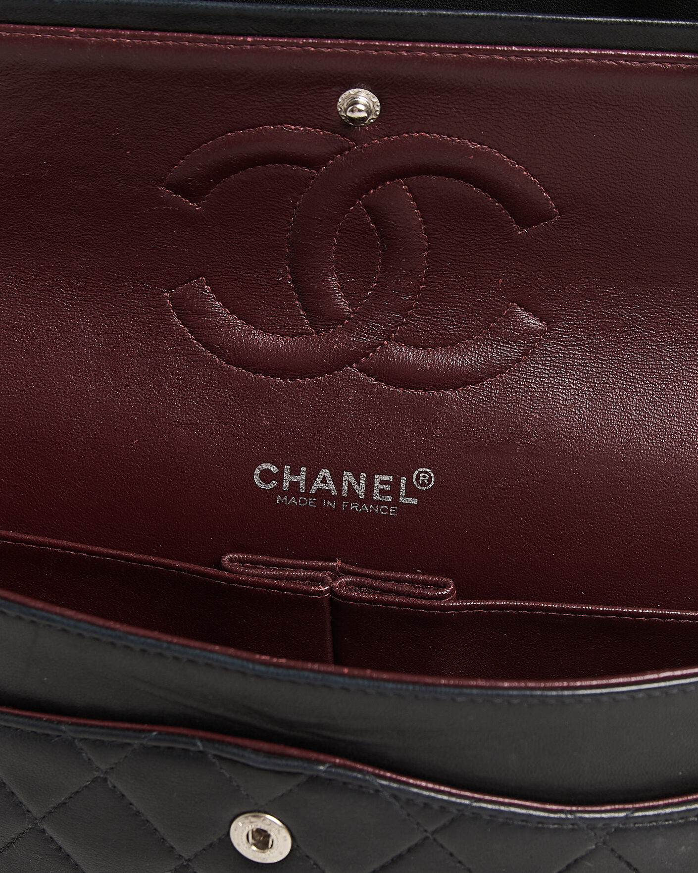 Uomini | Pre-Owned & Vintage Bags | Chanel Pre-Owned | Classic Medium Double Flap Bag Lambskin Black