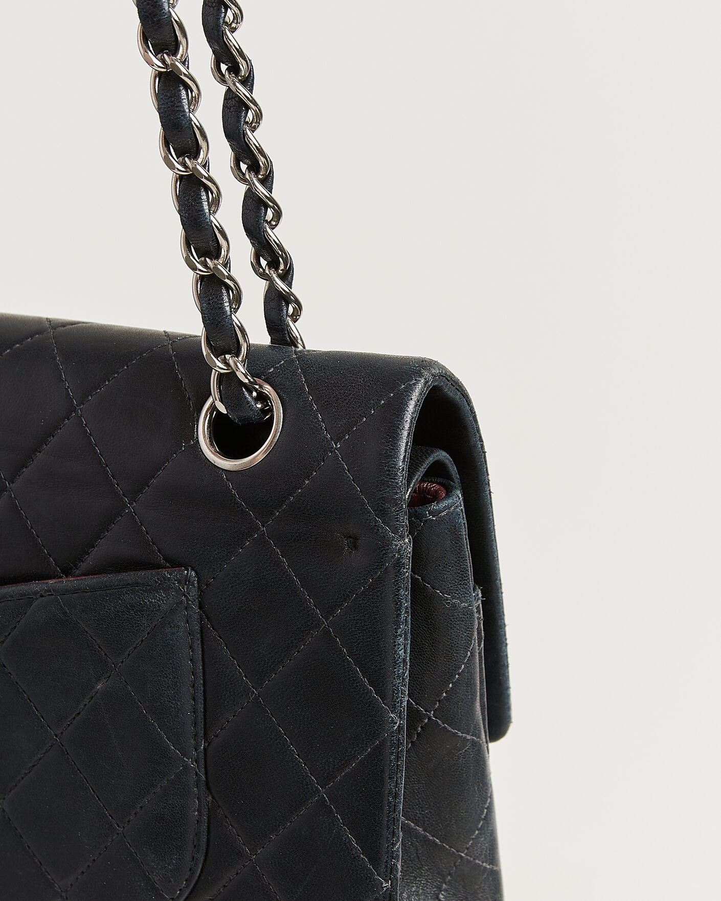 Uomini | Pre-Owned & Vintage Bags | Chanel Pre-Owned | Classic Medium Double Flap Bag Lambskin Black