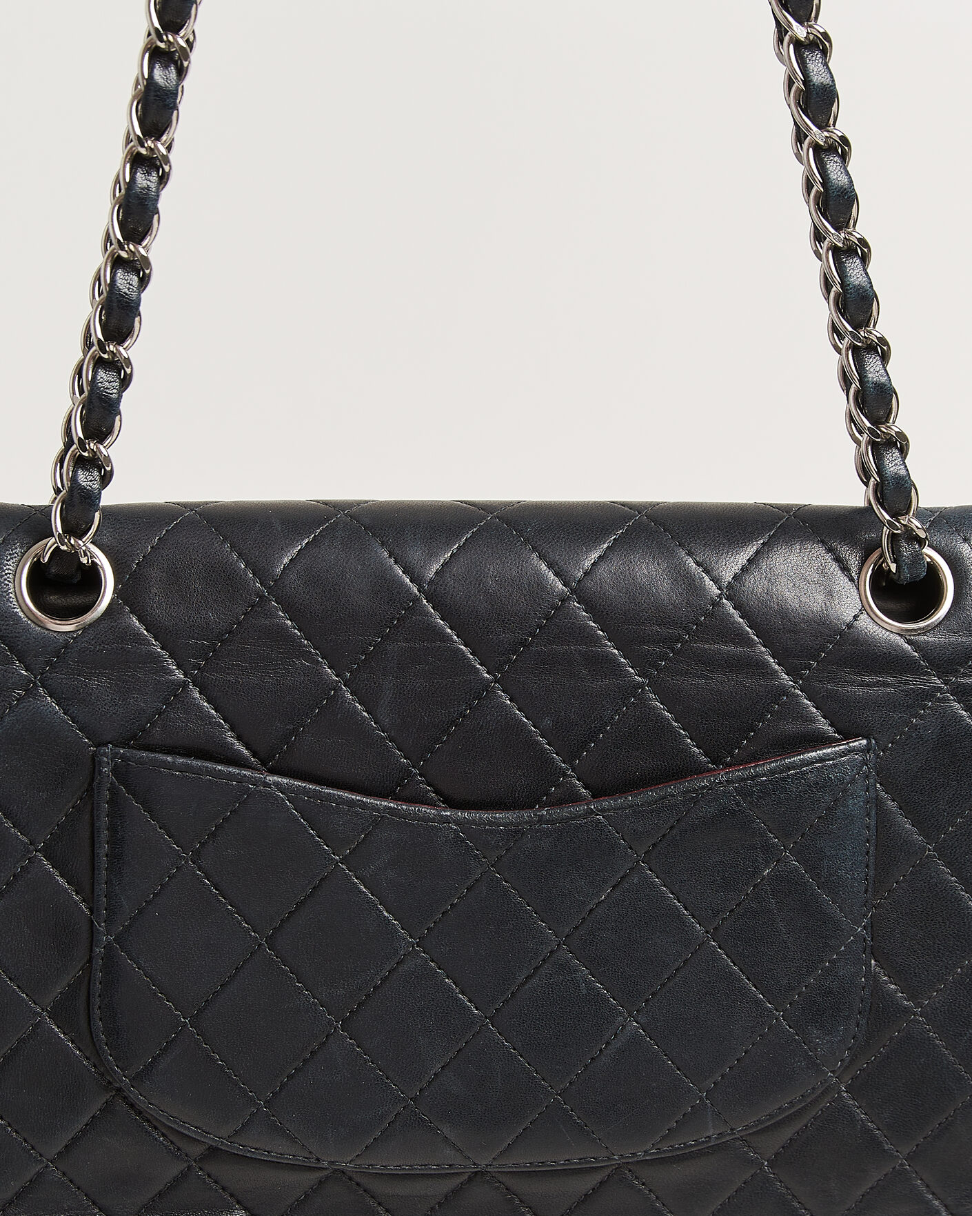 Uomini | Pre-Owned & Vintage Bags | Chanel Pre-Owned | Classic Medium Double Flap Bag Lambskin Black