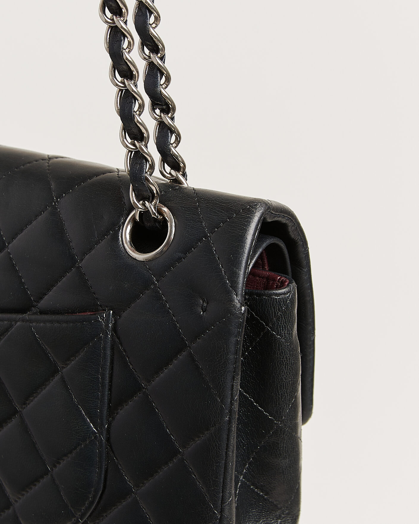 Uomini | Pre-Owned & Vintage Bags | Chanel Pre-Owned | Classic Medium Double Flap Bag Lambskin Black