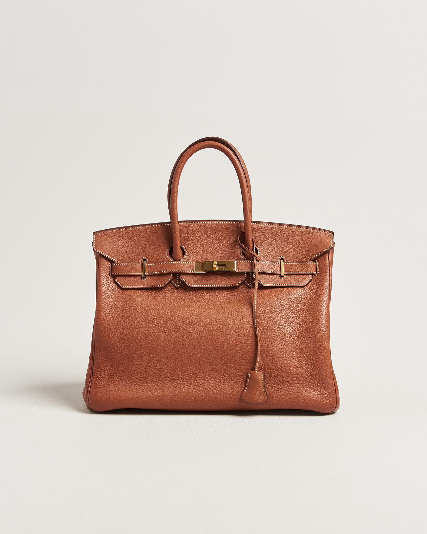 Uomini | Pre-Owned & Vintage Bags | Hermès Pre-Owned | Birkin 35 Togo Leather Cognac Brown
