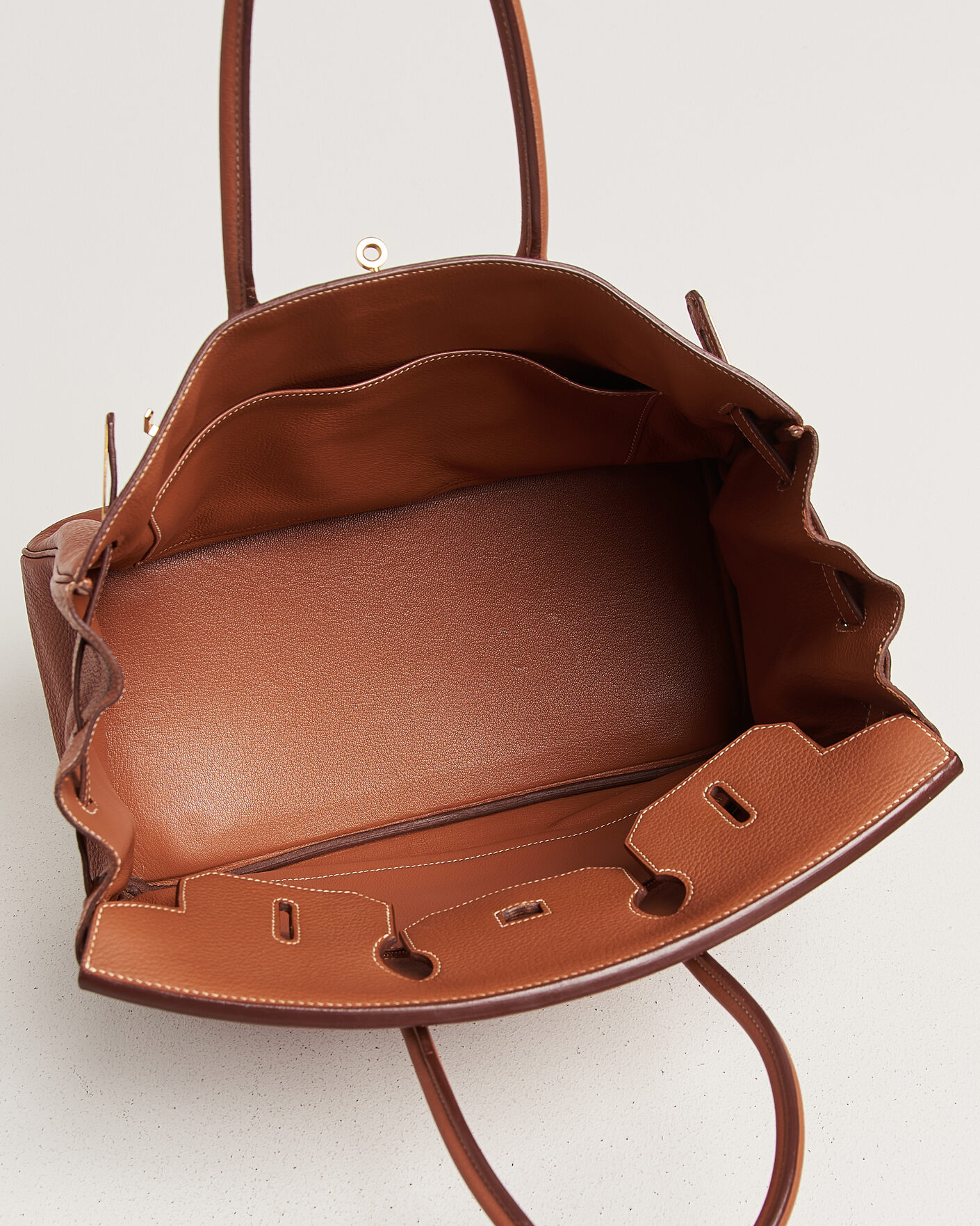 Uomini | Pre-Owned & Vintage Bags | Hermès Pre-Owned | Birkin 35 Togo Leather Cognac Brown