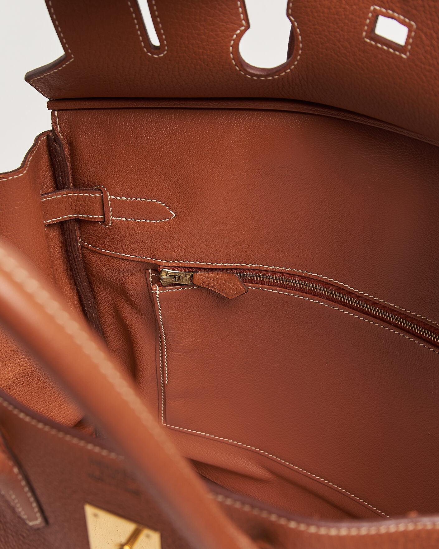 Uomini | Pre-Owned & Vintage Bags | Hermès Pre-Owned | Birkin 35 Togo Leather Cognac Brown