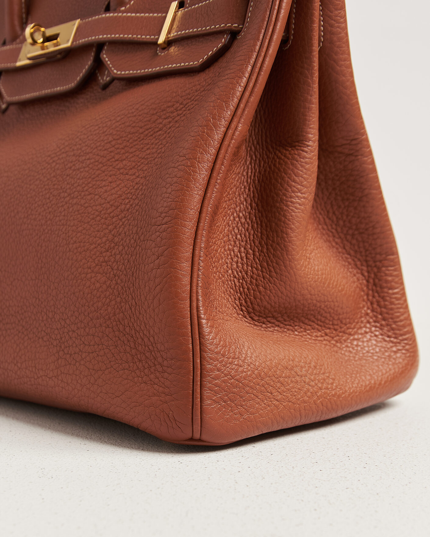 Uomini | Pre-Owned & Vintage Bags | Hermès Pre-Owned | Birkin 35 Togo Leather Cognac Brown