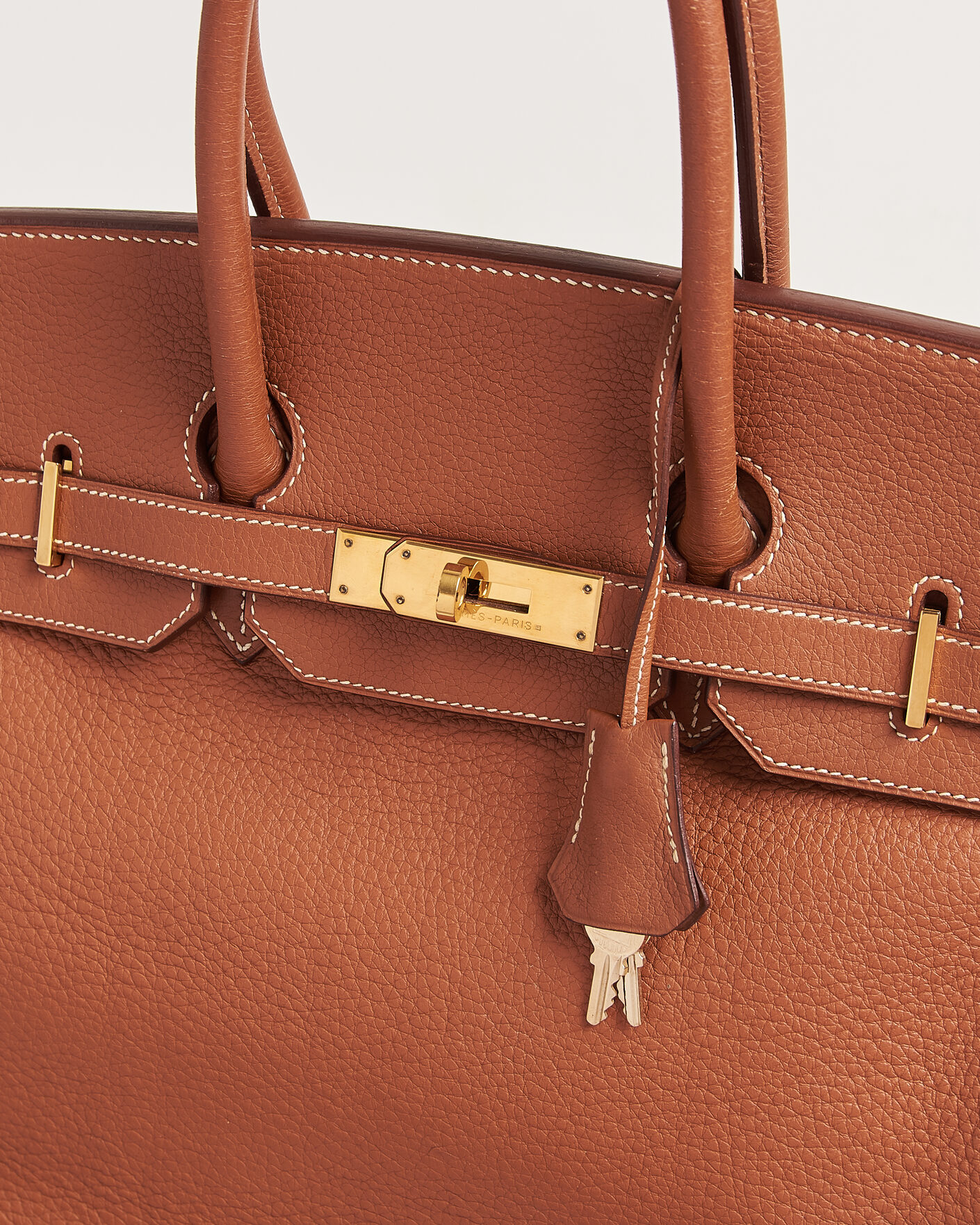 Uomini | Pre-Owned & Vintage Bags | Hermès Pre-Owned | Birkin 35 Togo Leather Cognac Brown